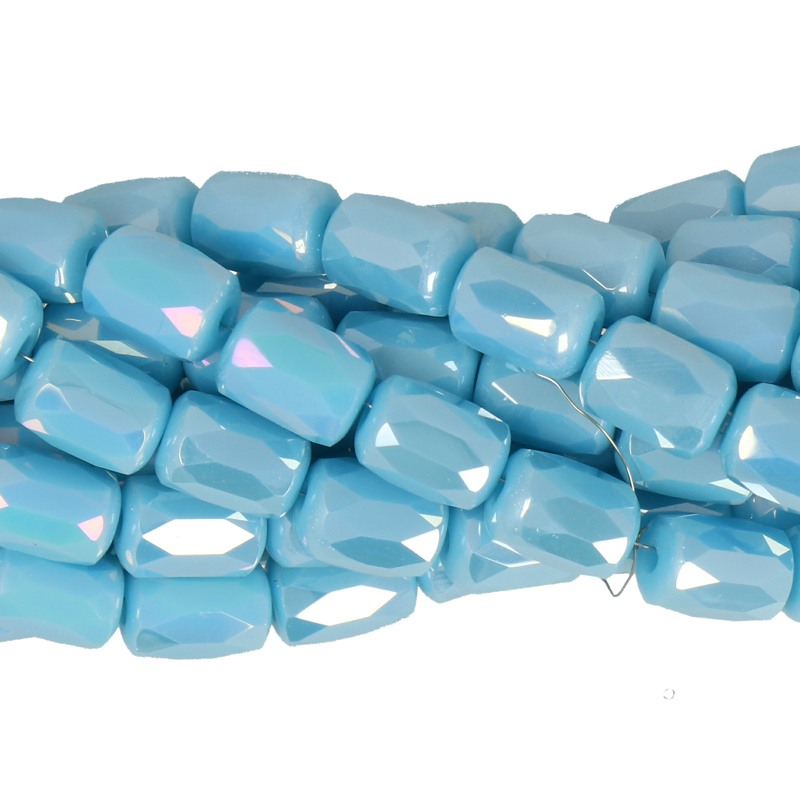 opaque turquoise blu ab chinese crystal faceted sqaure 9x6mm | 25pc