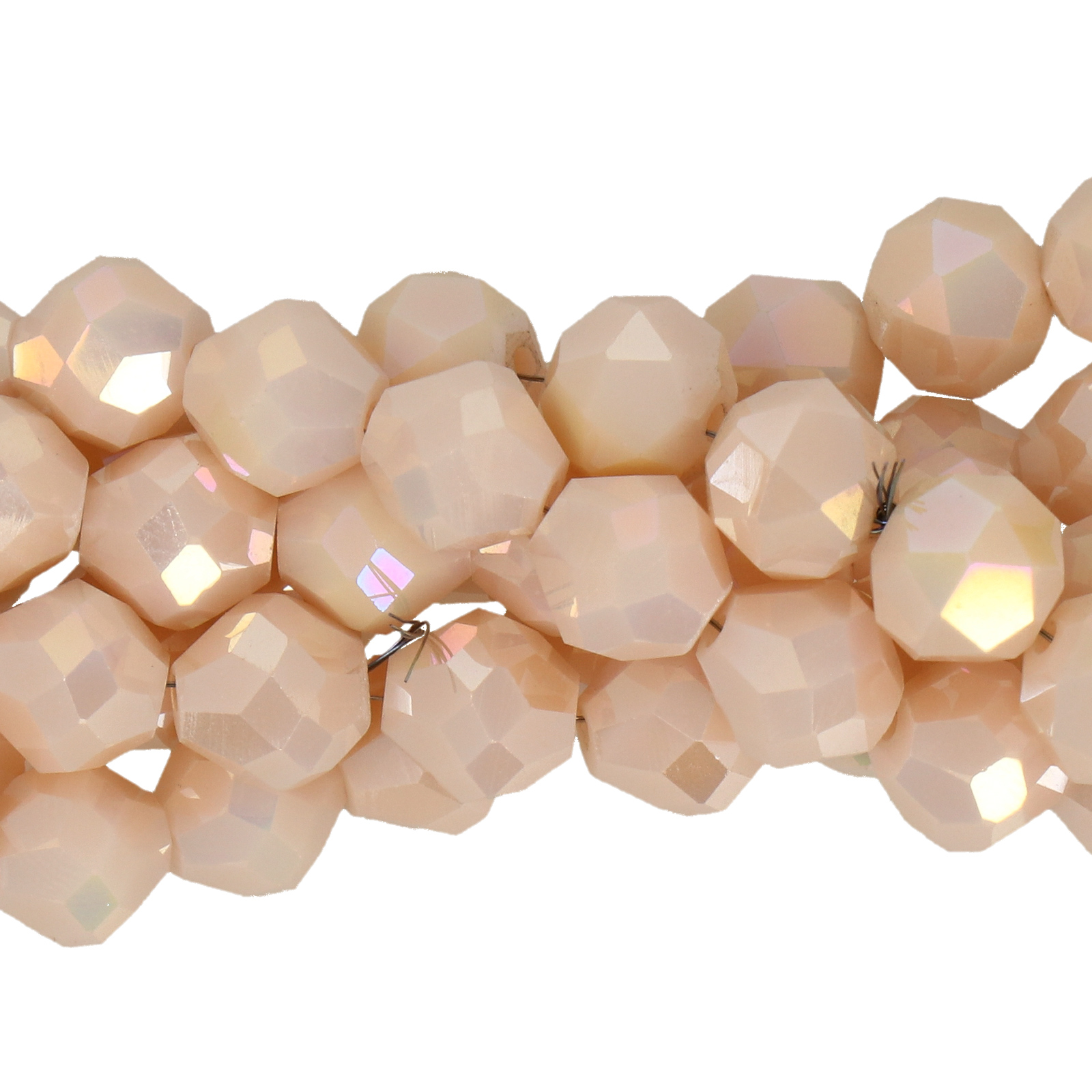 opaque champagne ab chinese crystal special cut bicone 8mm | 20pc