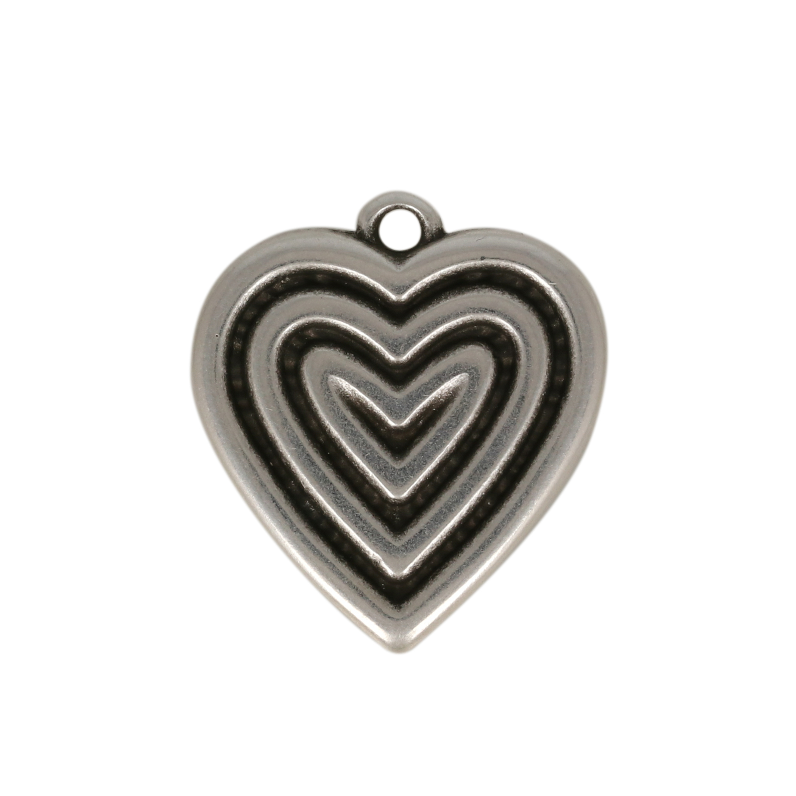antique silver plated heart pendant 20mm | 1pc