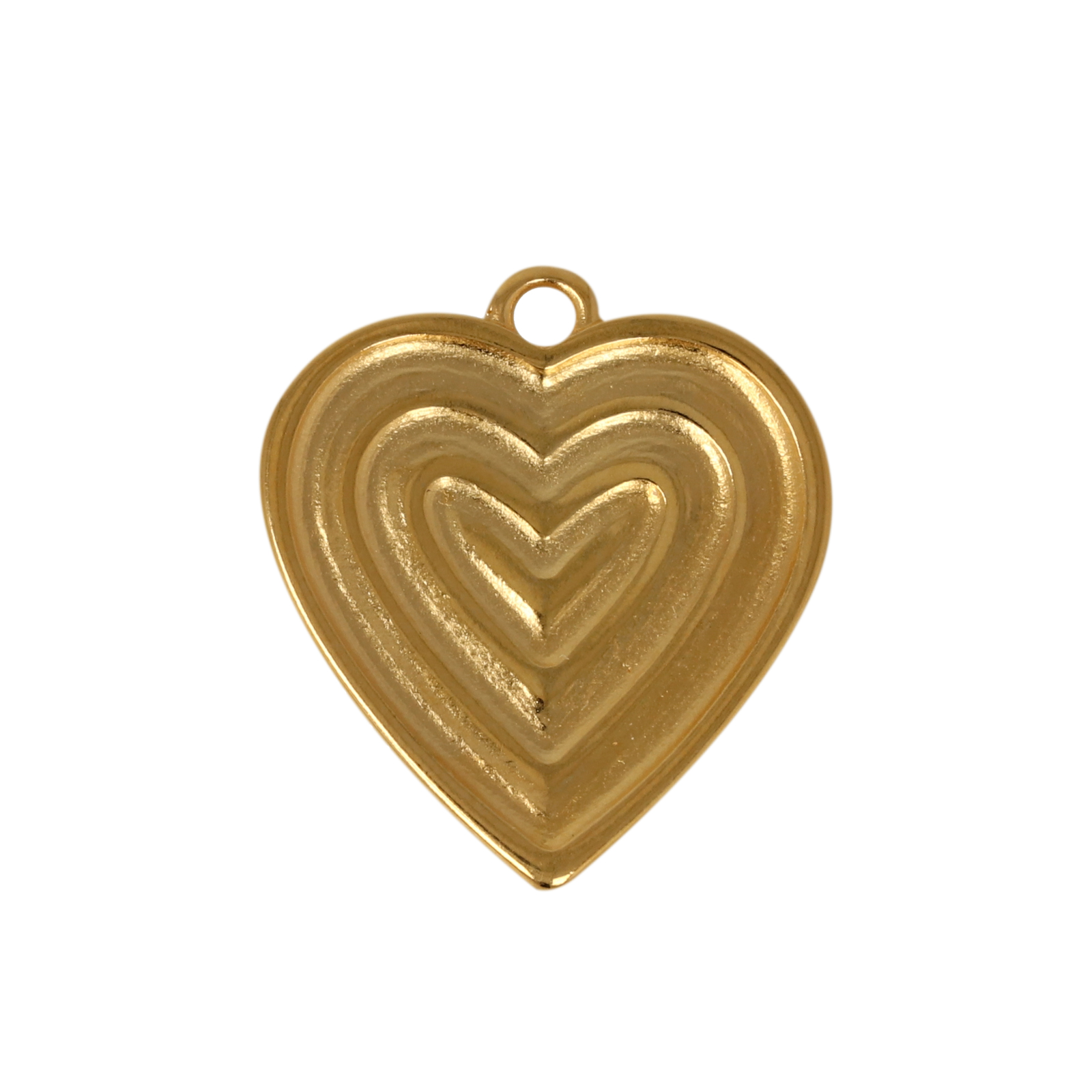 gold plated heart pendant 20mm | 1pc