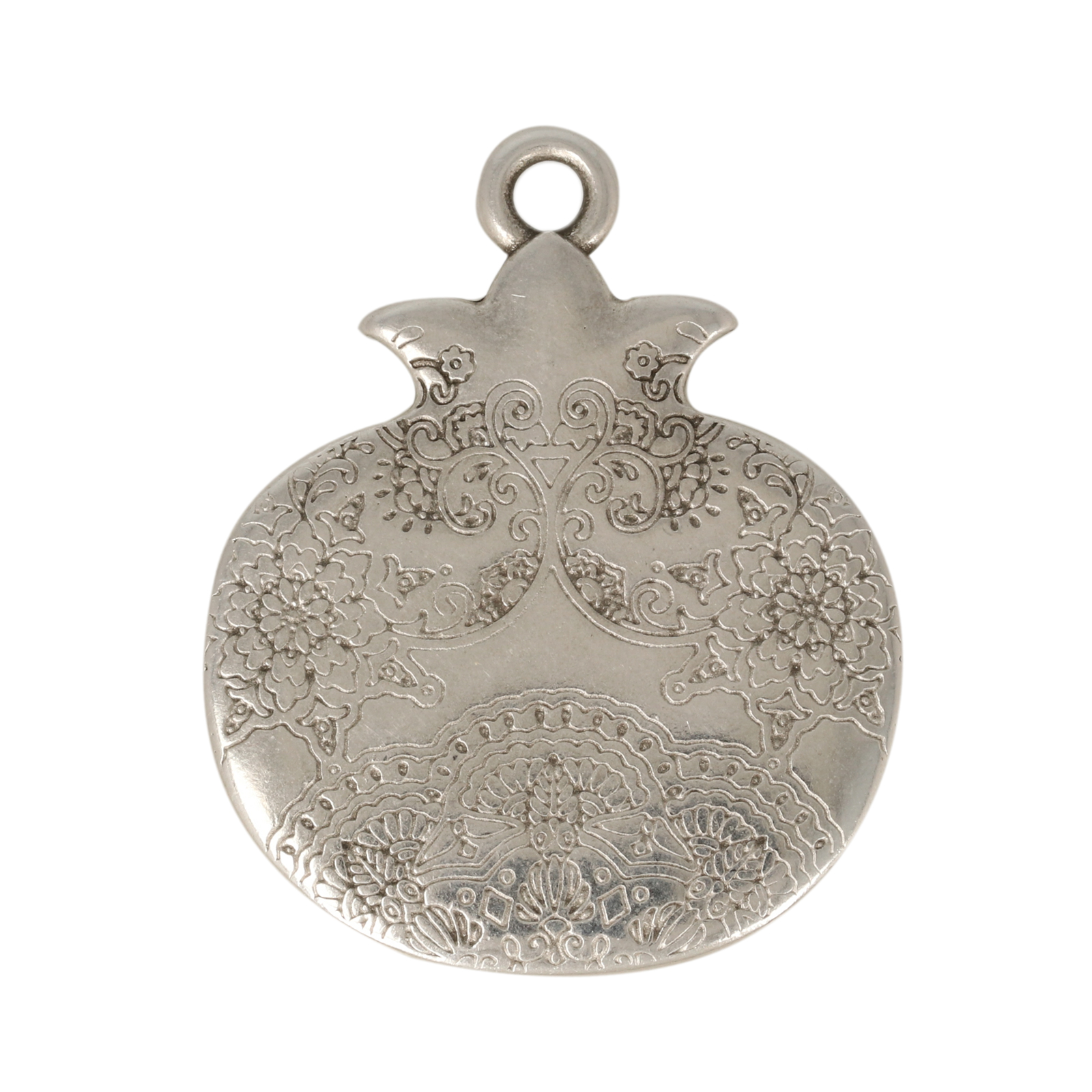antique silver plated pomegranate pendant 32x30mm | 1pc