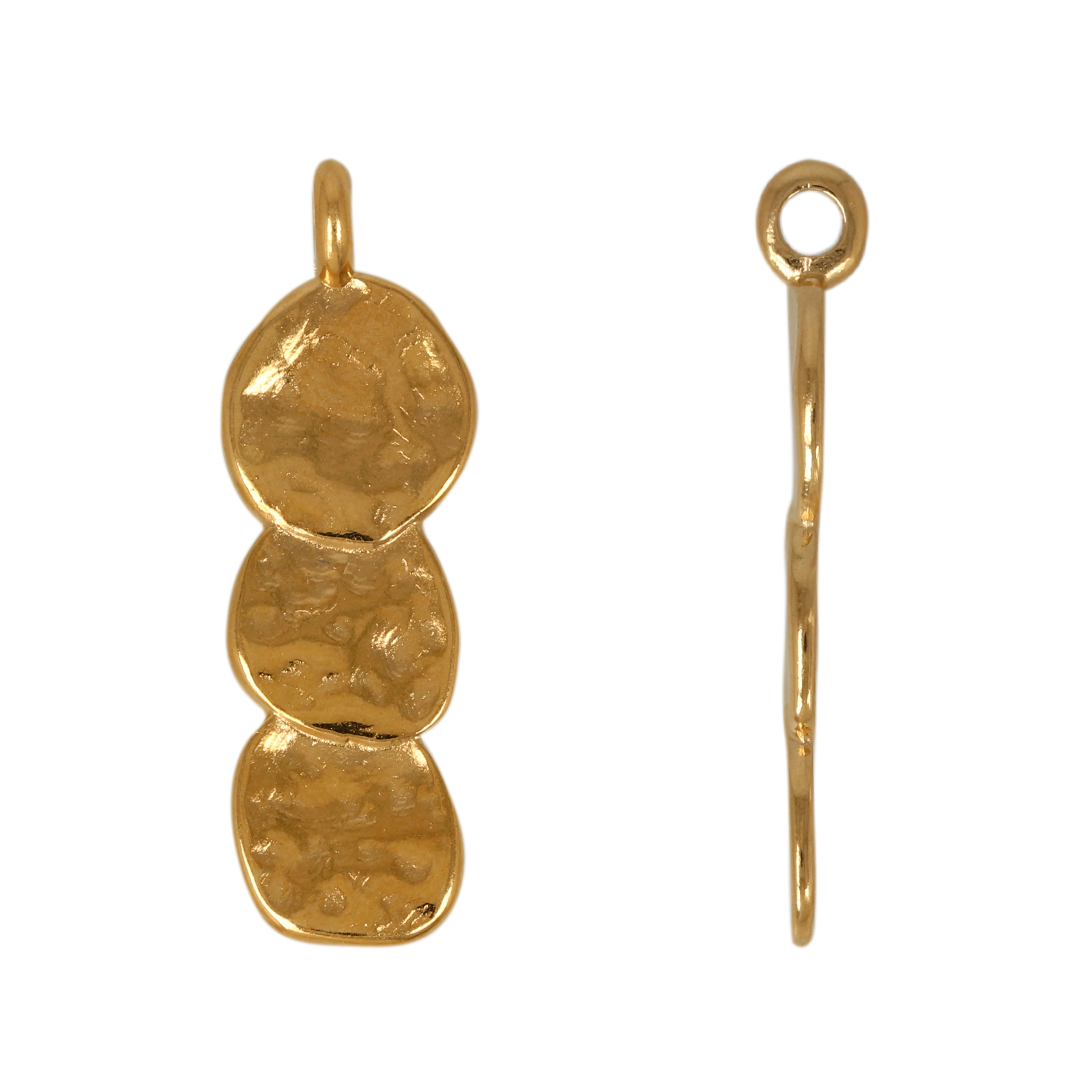 gold plated 3 coin pendant 27x9mm | 1pc