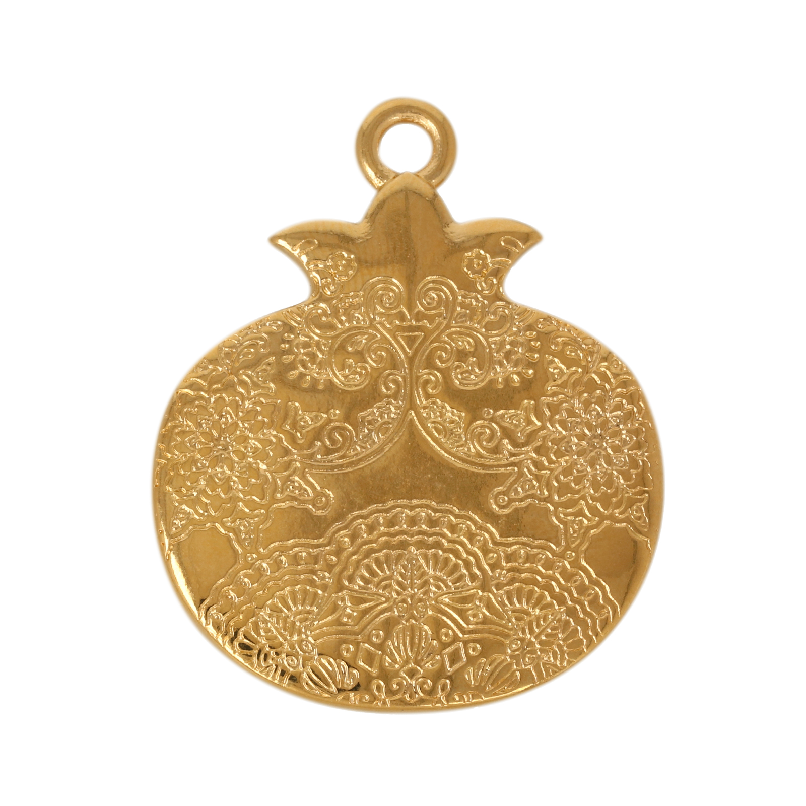 gold plated pomegranate pendant 32x30mm | 1pc