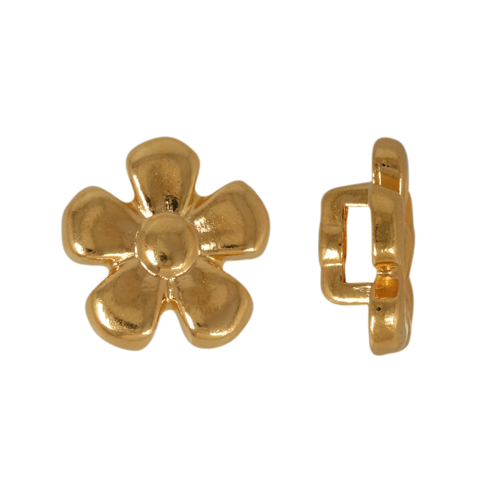 gold plated bead daisy 15mm | 1pc