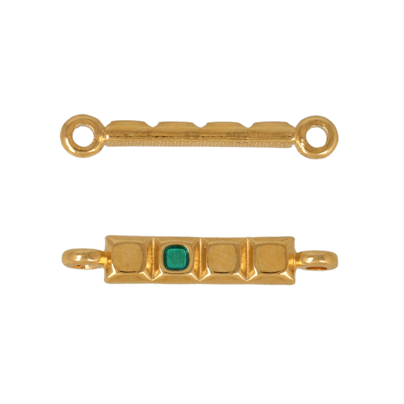 gold plated rectangle link 18x4mm | 2pc
