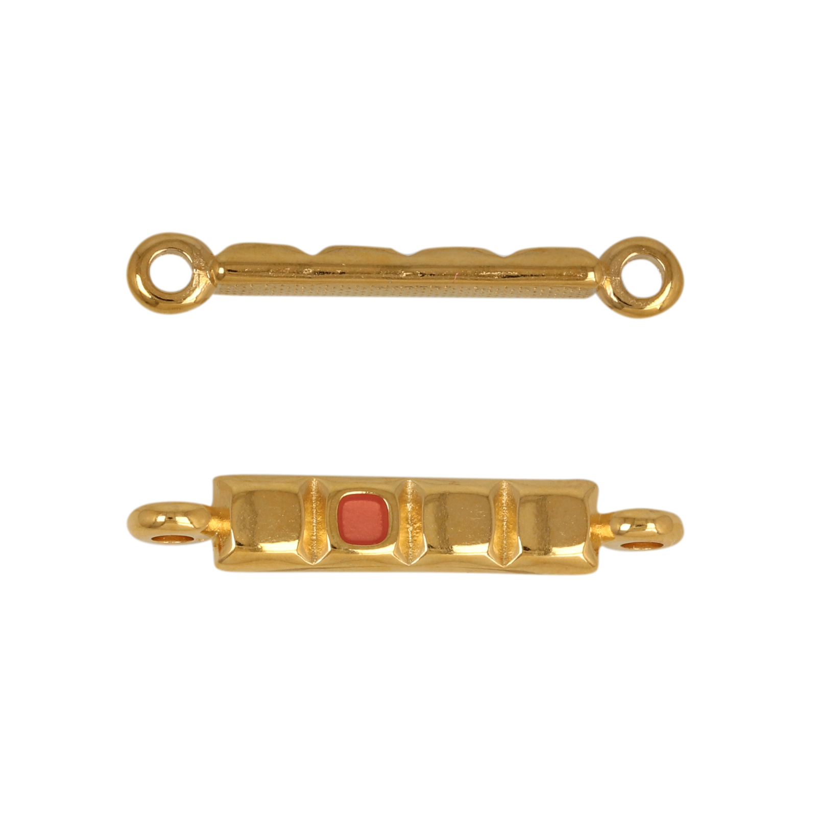 gold plated rectangle link 18x4mm | 2pc