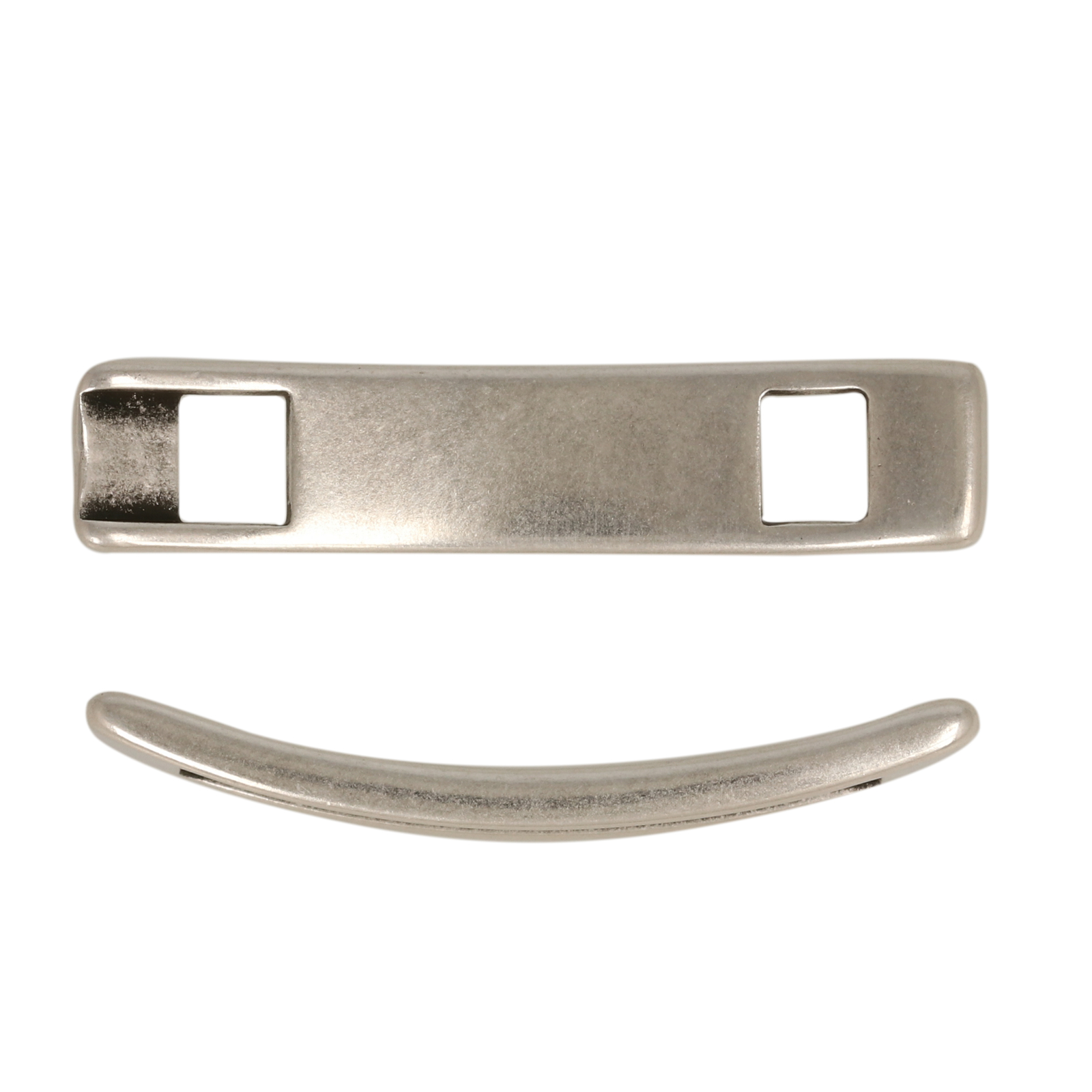 antique silver plated slider bead 36x8mm | 1pc