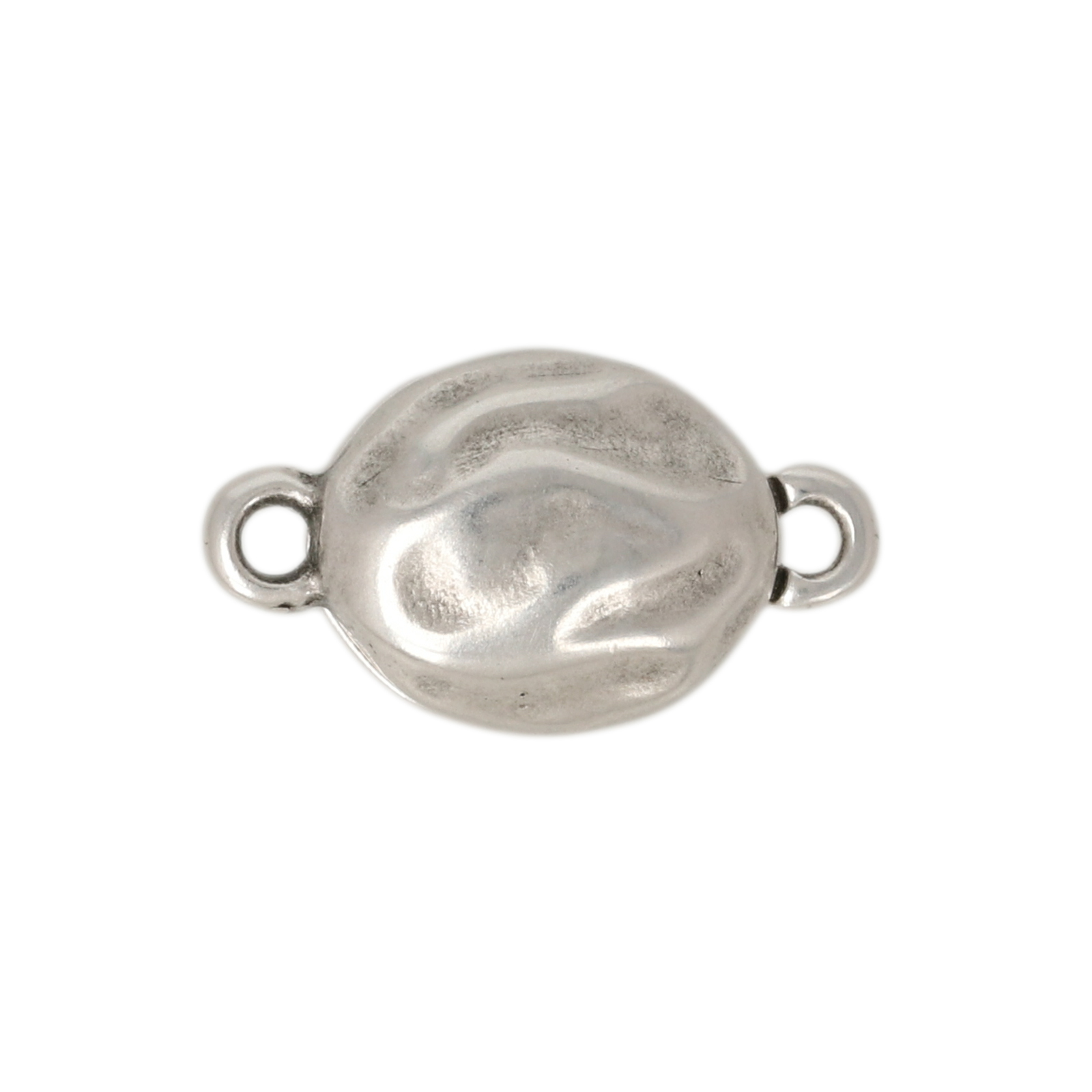 antique silver plated magnetic oval clasp 12x10mm | 1pc