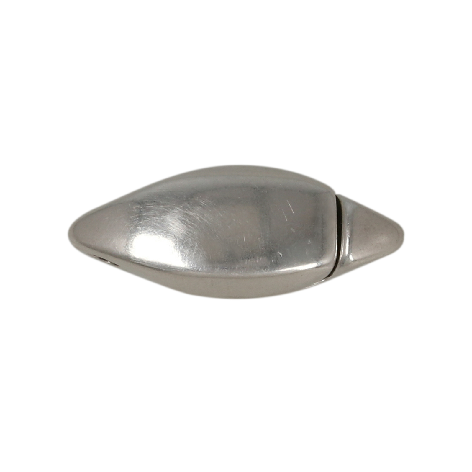 antique silver plated magnetic clasp navette 18x7mm | 1pc