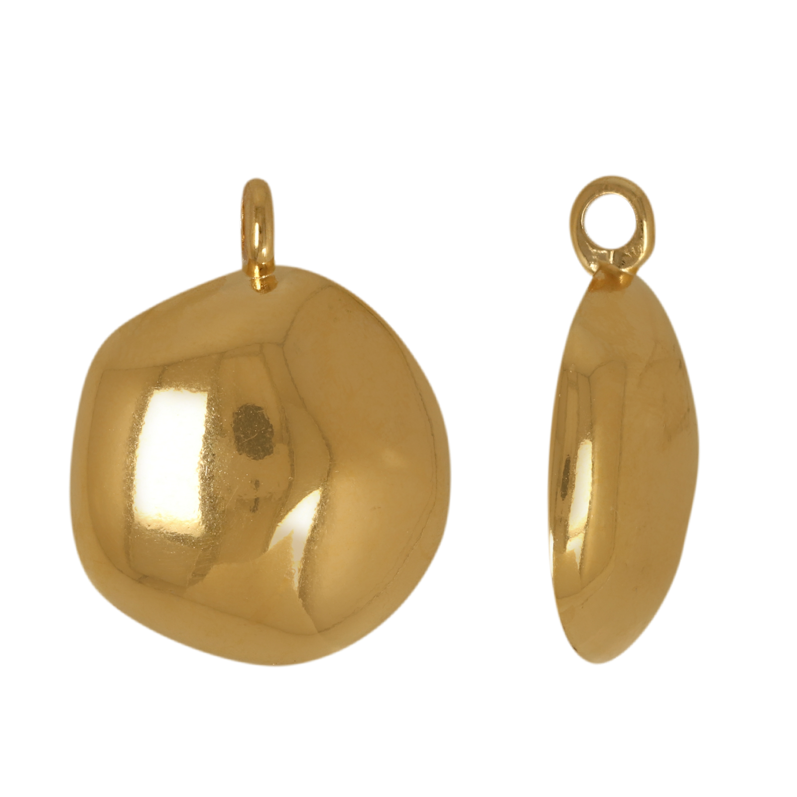 gold plated domed pendant 22mm | 1pc