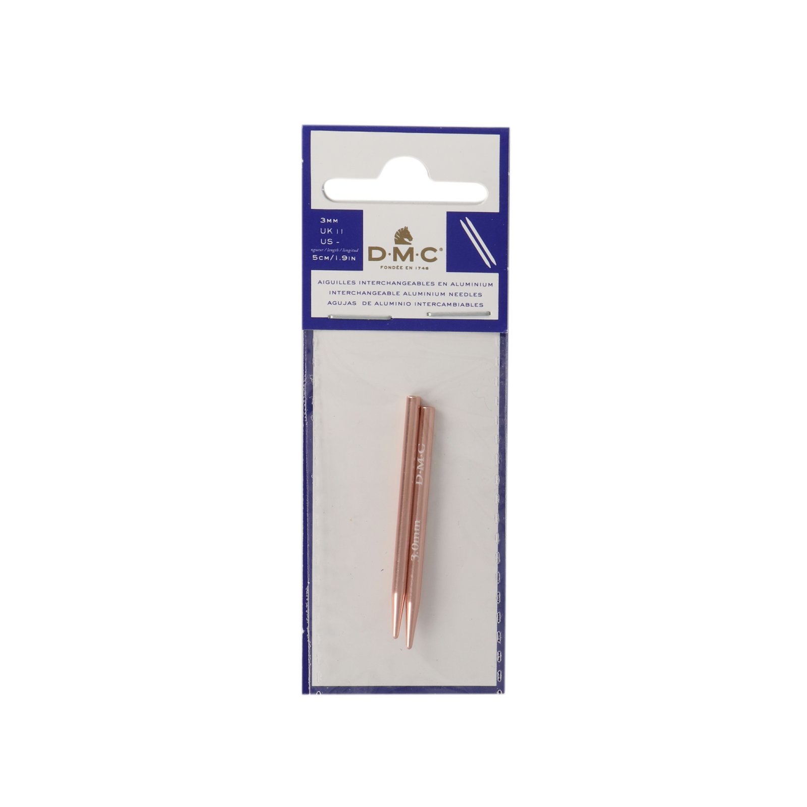 interchangeable needles dmc - rose gold 3,00mm (length 5.00cm) | 1pc