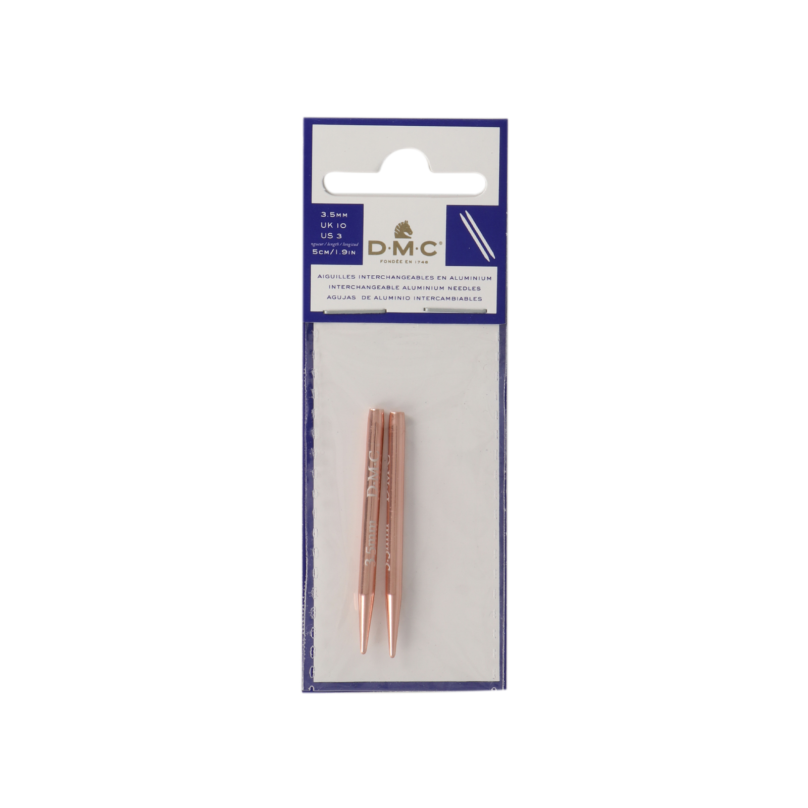 interchangeable needles dmc - rose gold 3,50mm (length 5.00cm) | 1pc