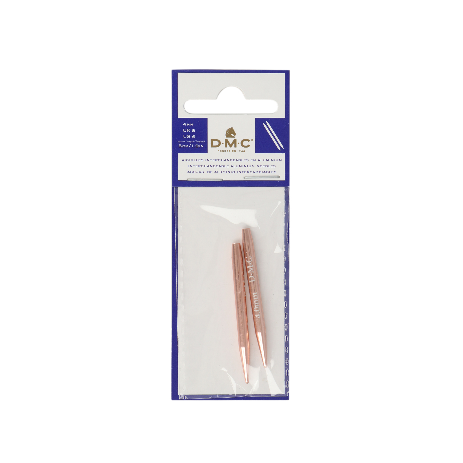 interchangeable needles dmc - rose gold 4,00mm (length 5.00cm) | 1pc