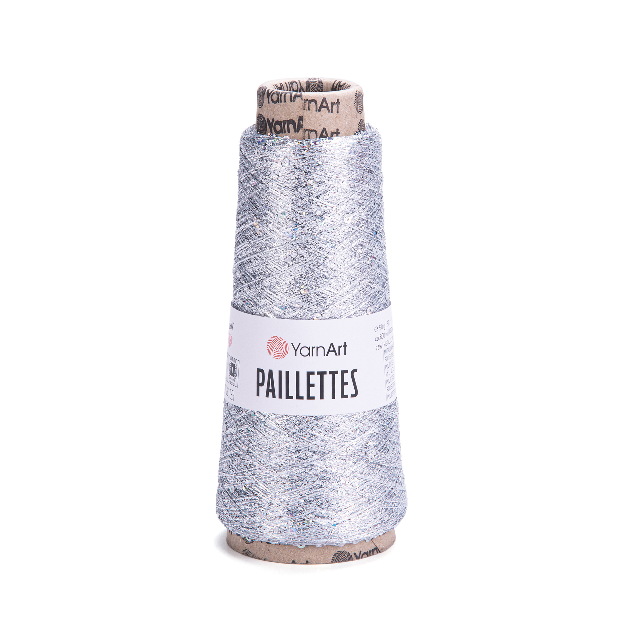 yarnart paillettes - silver (8001) - 50gr (800mt) | 1pc