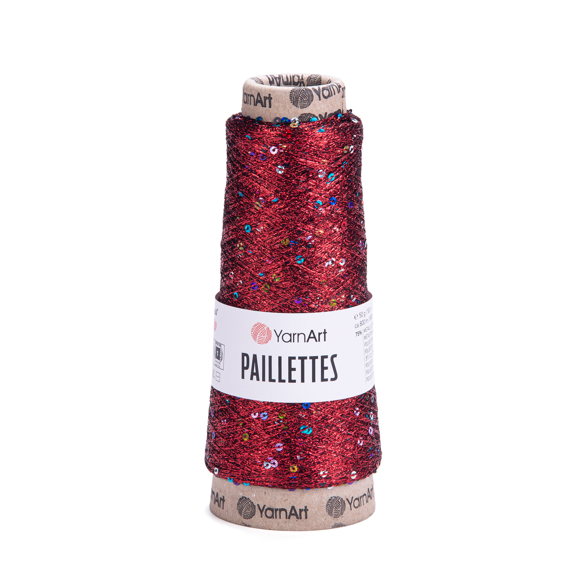 yarnart paillettes - red (8006) - 50gr (800mt) | 1pc
