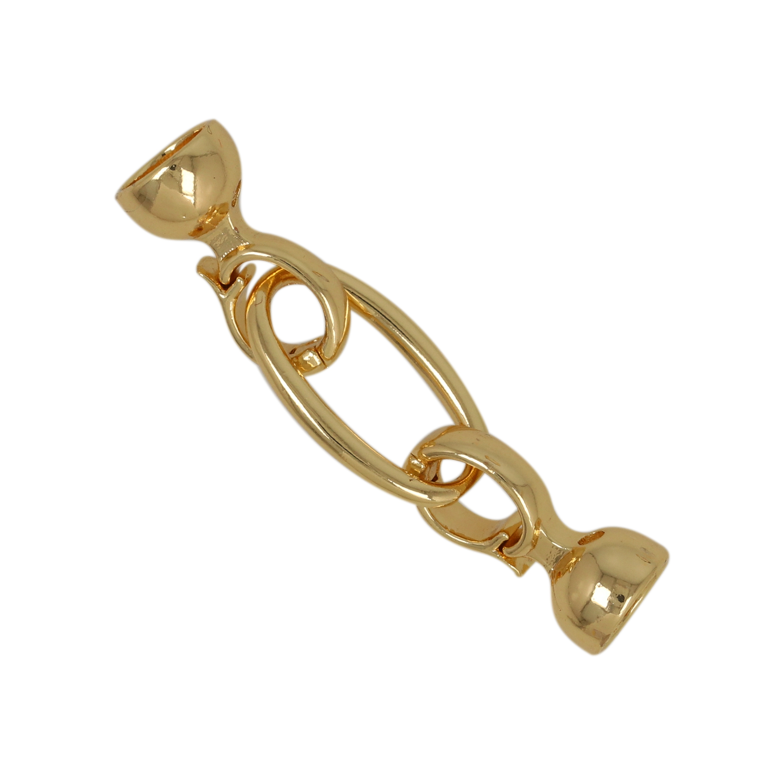 gold plated clasp with bead cup end 6mm | 1pc