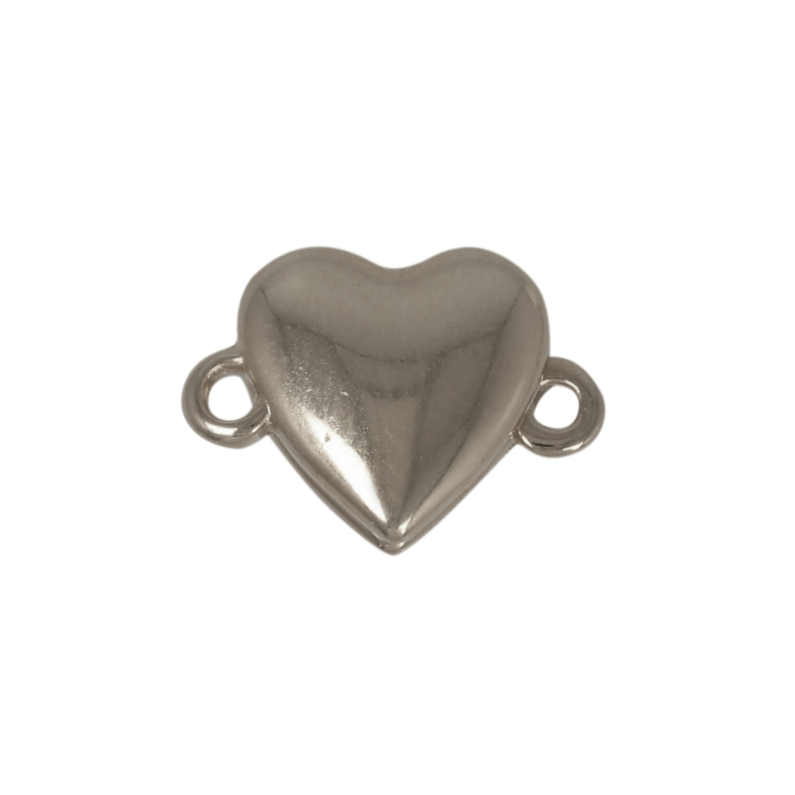 antique silver plated magnetic clasp heart 11mm | 1pc