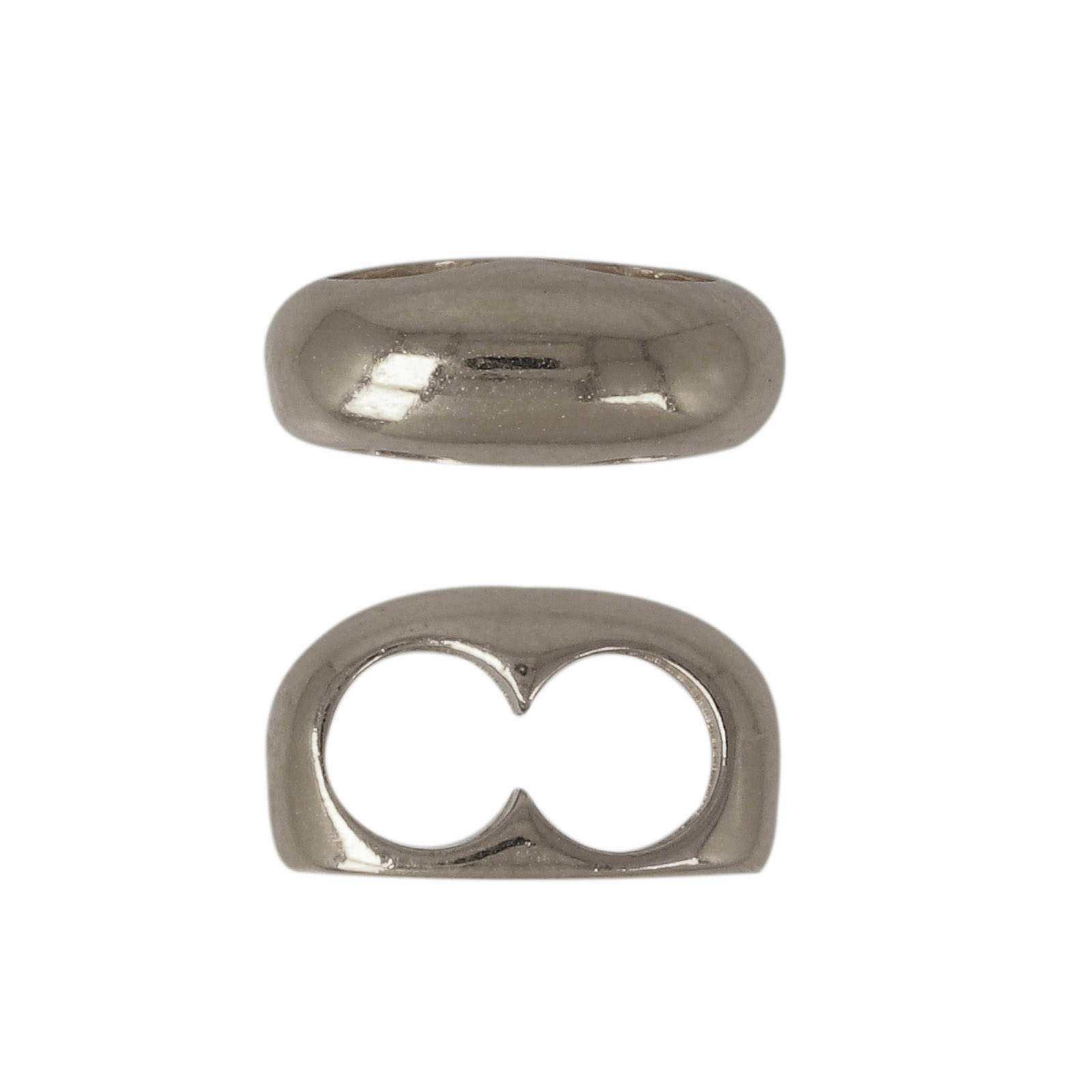 antique silver plated beads slider for 4mm cords 12x8mm | 2pc