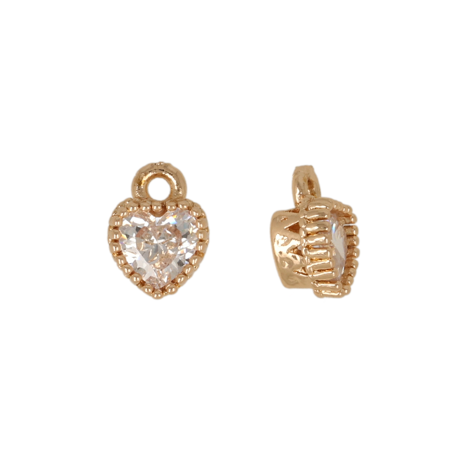 anhänger fine crystal vergoldet herz crystal 5mm | 4st