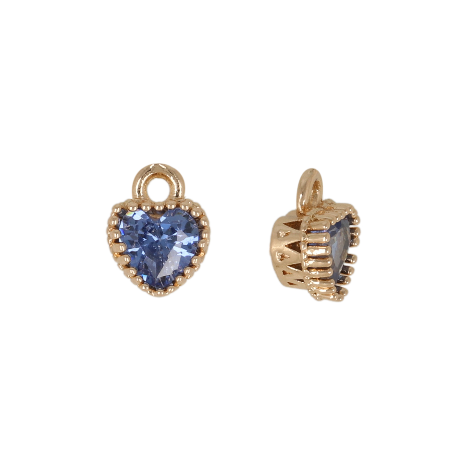 anhänger fine crystal vergoldet herz sapphire 5mm | 4st