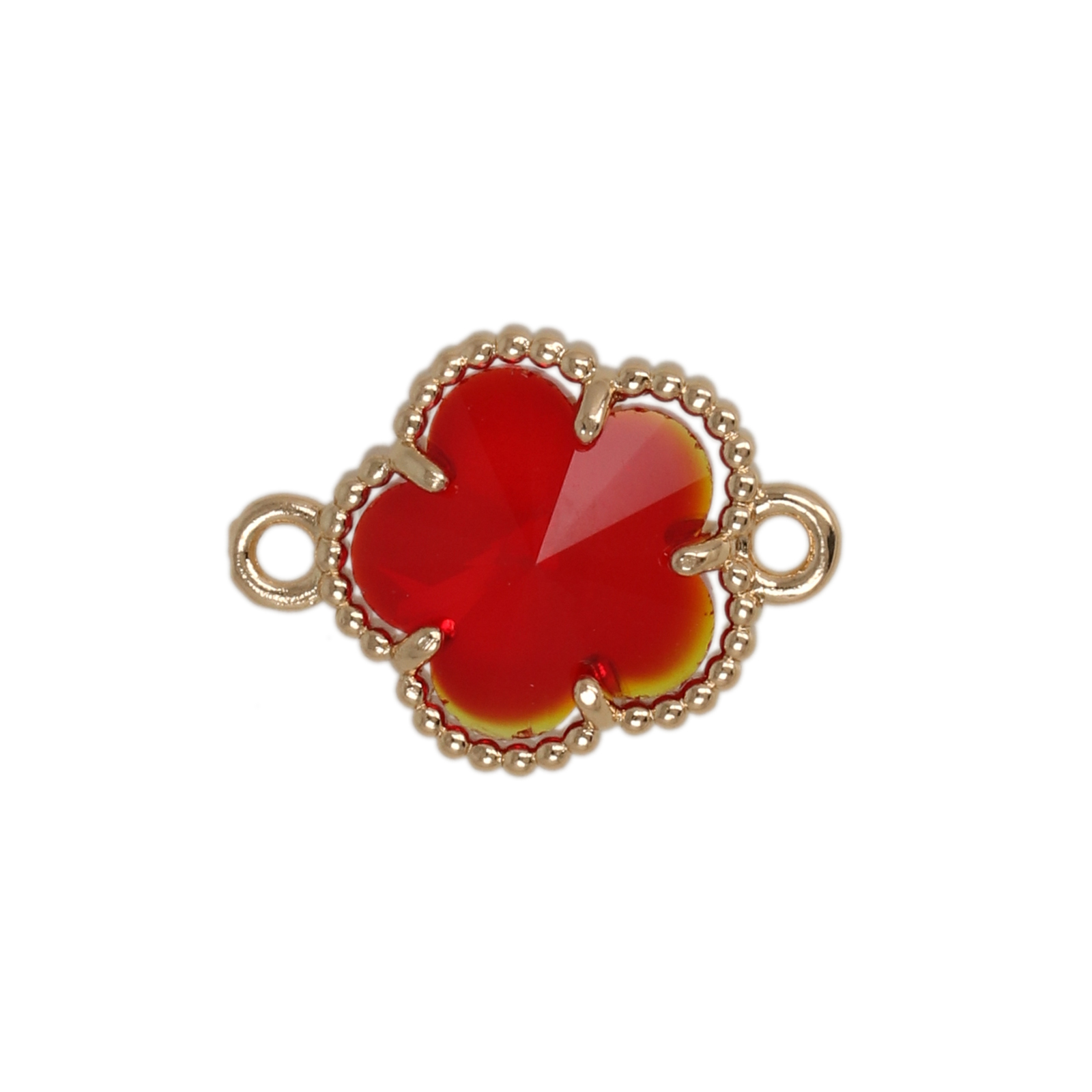zwischenteil fine crystal vergoldet blume red 10mm | 4st
