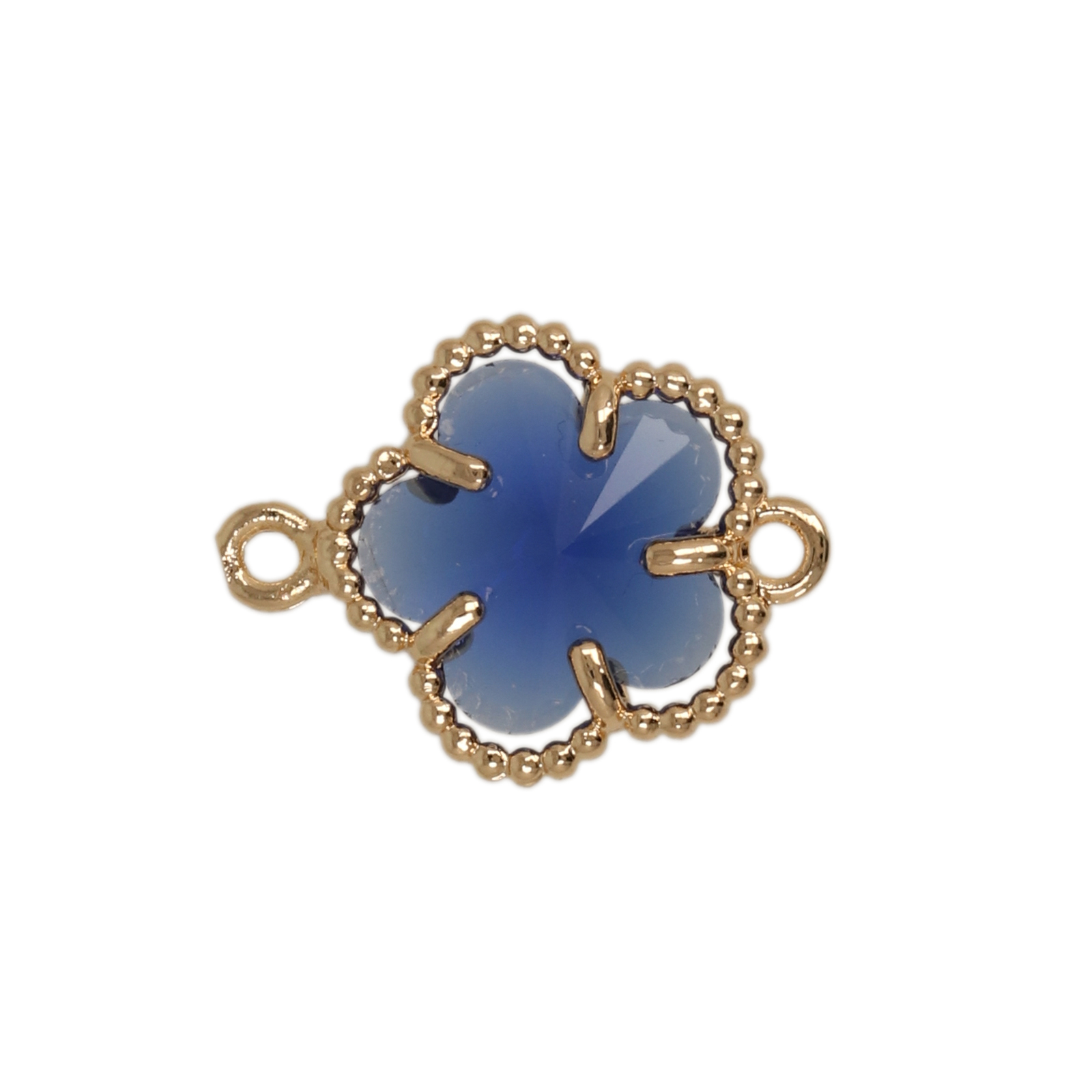 zwischenteil fine crystal vergoldet blume cobalt 10mm | 4st