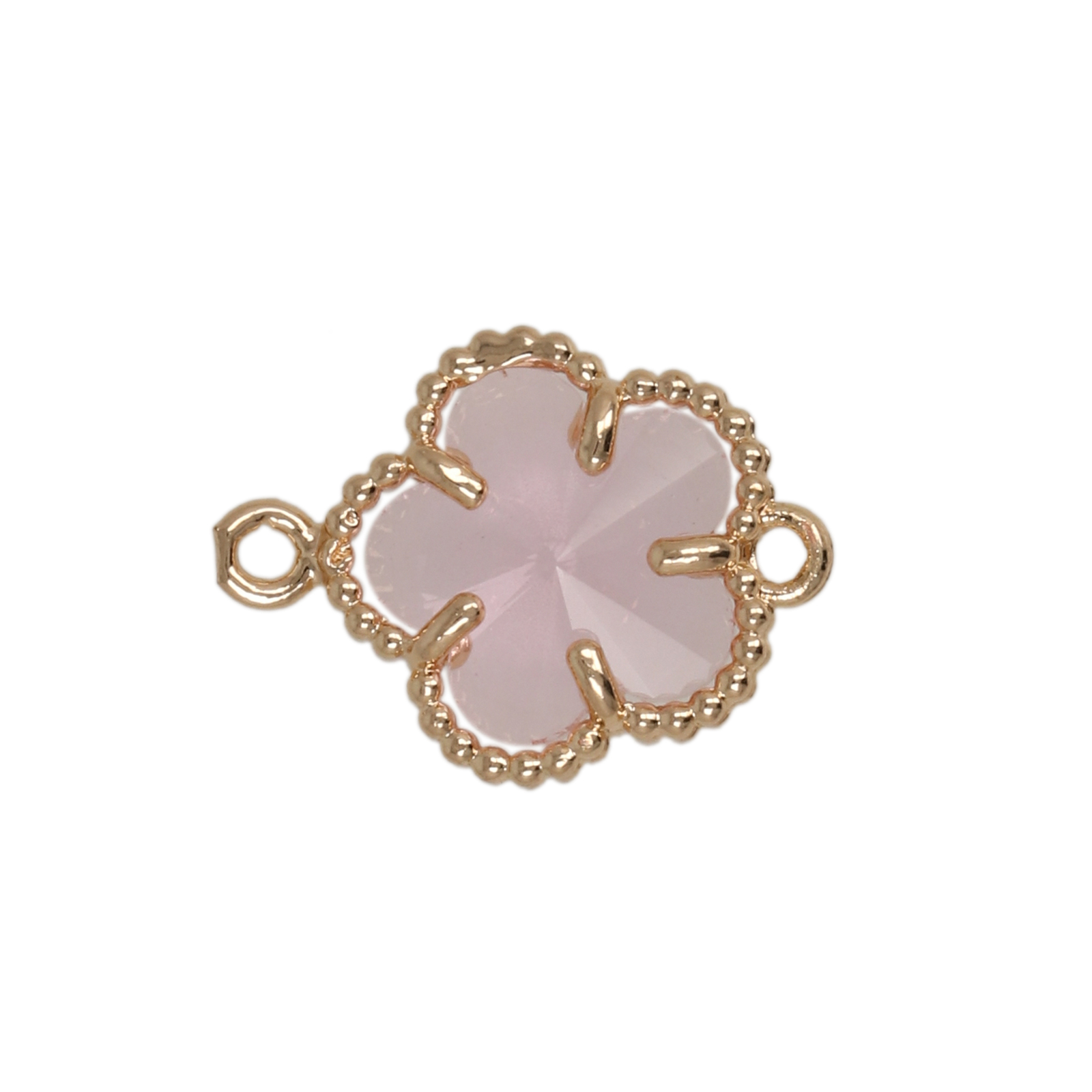 gold plated fine crystal link flower rose 10mm | 4pc