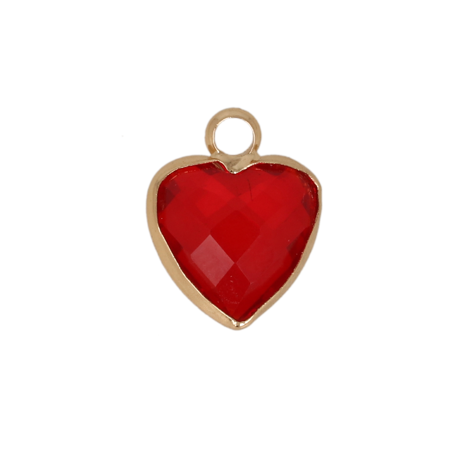 anhänger fine crystal vergoldet herz red 10mm | 4st