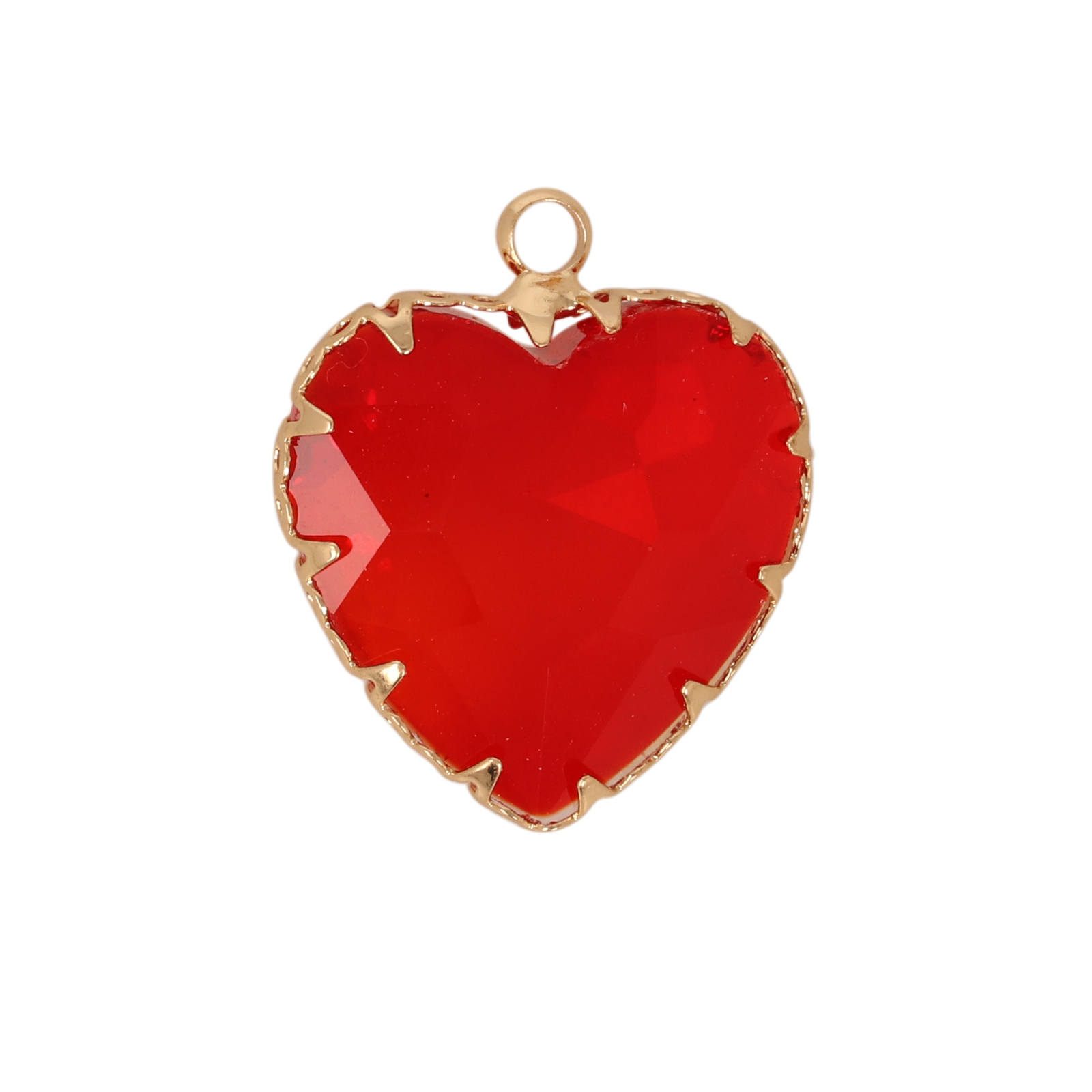 anhänger fine crystal vergoldet herz red 18mm | 2st