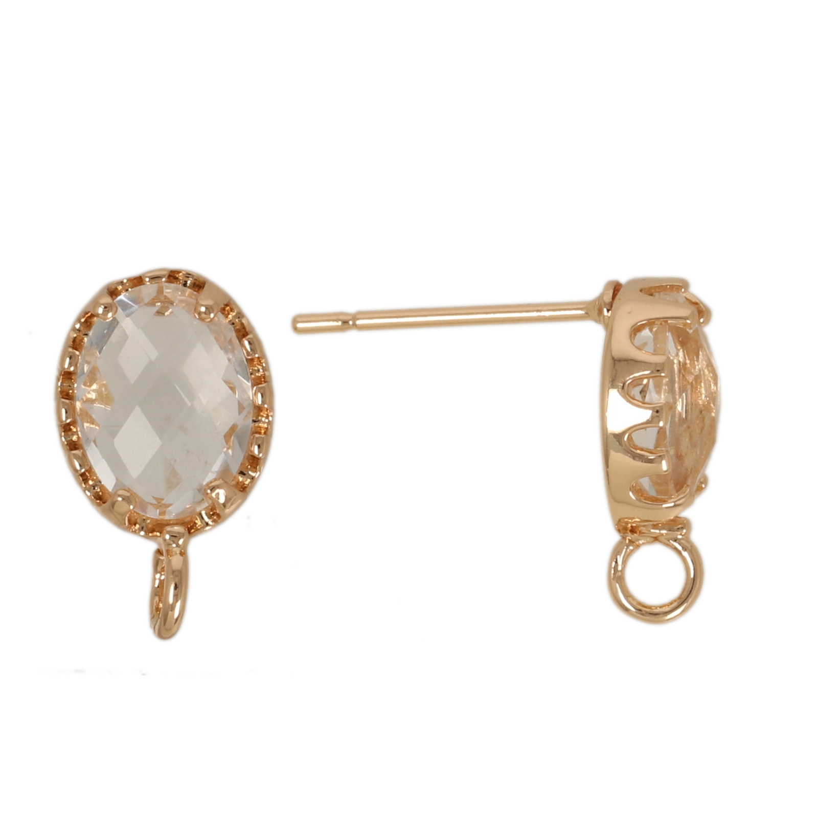 ohrstecker fine crystal vergoldet oval crystal 10x6mm | 2st