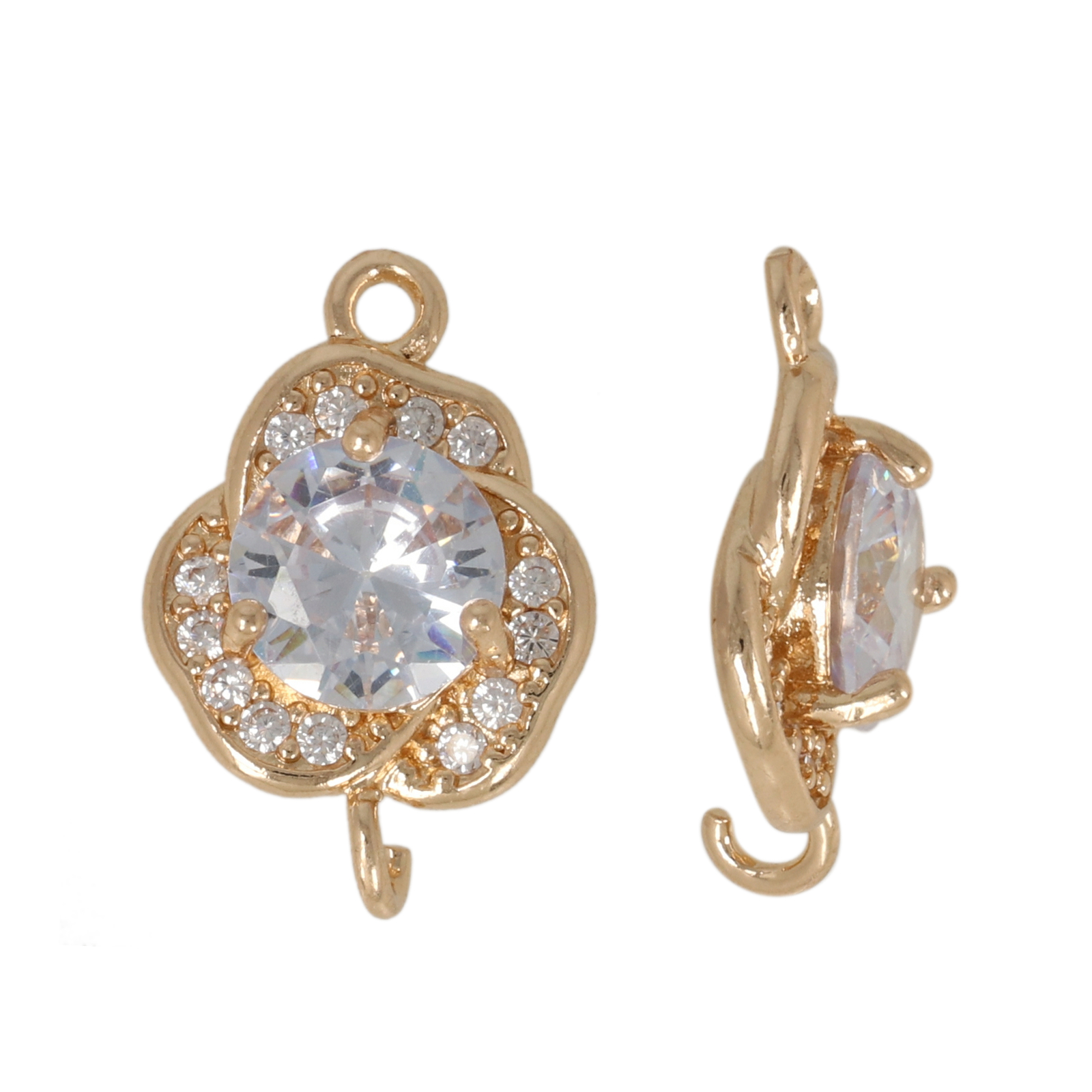 zwischenteil fine crystal vergoldet blume crystal 13mm | 2st