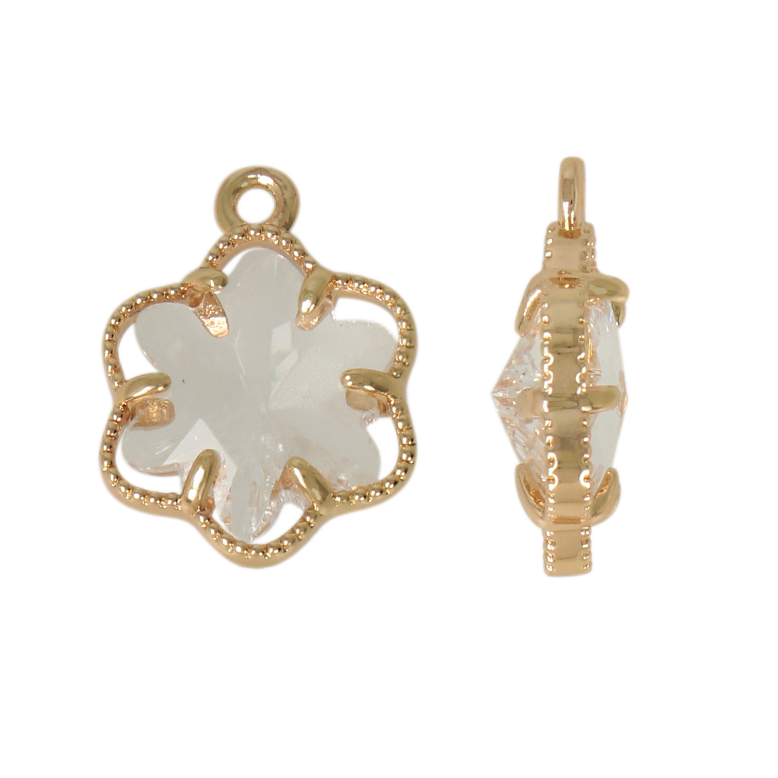 anhänger fine crystal vergoldet blume crystal 12mm | 4st