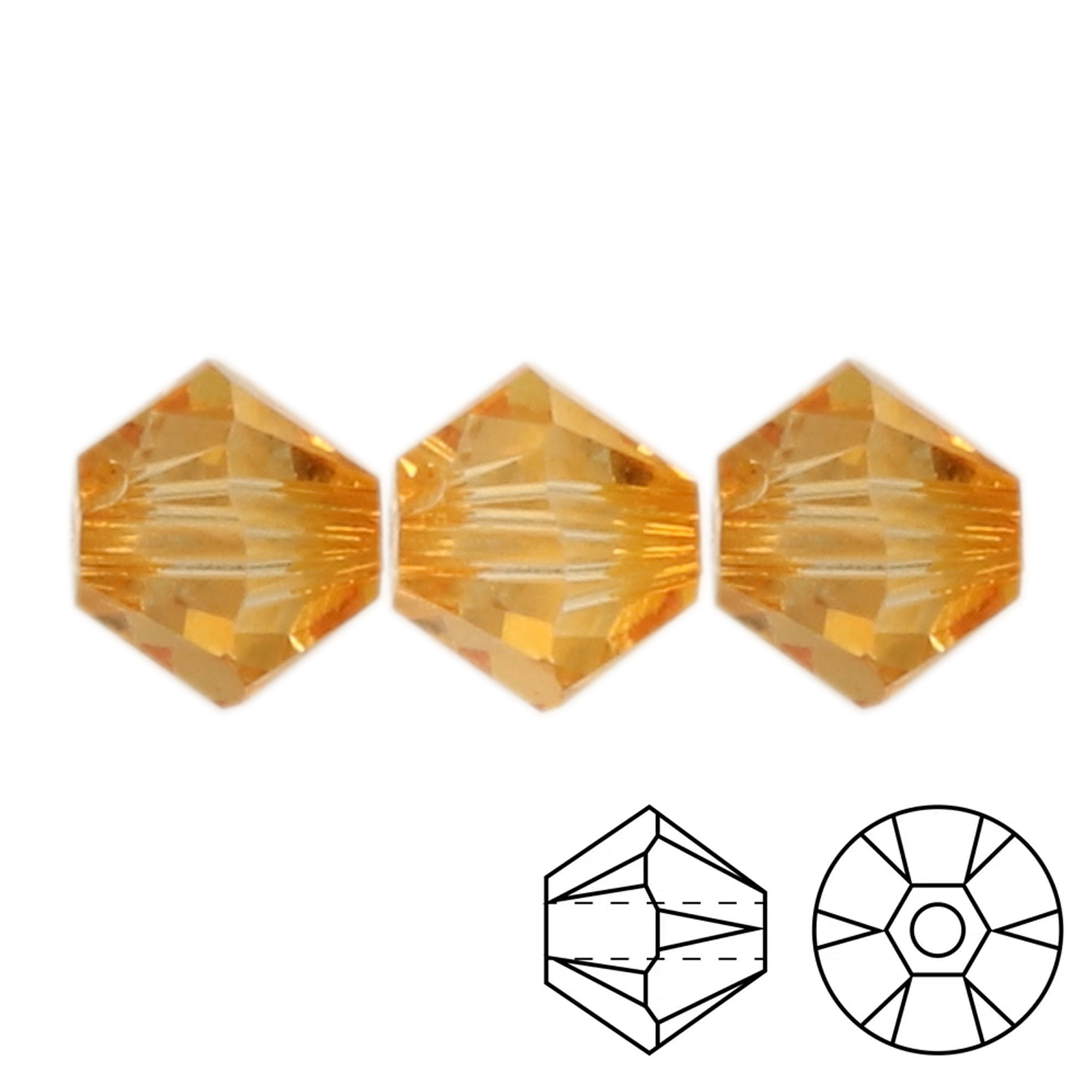 bicone (5328) dark orange 4mm | 48pc