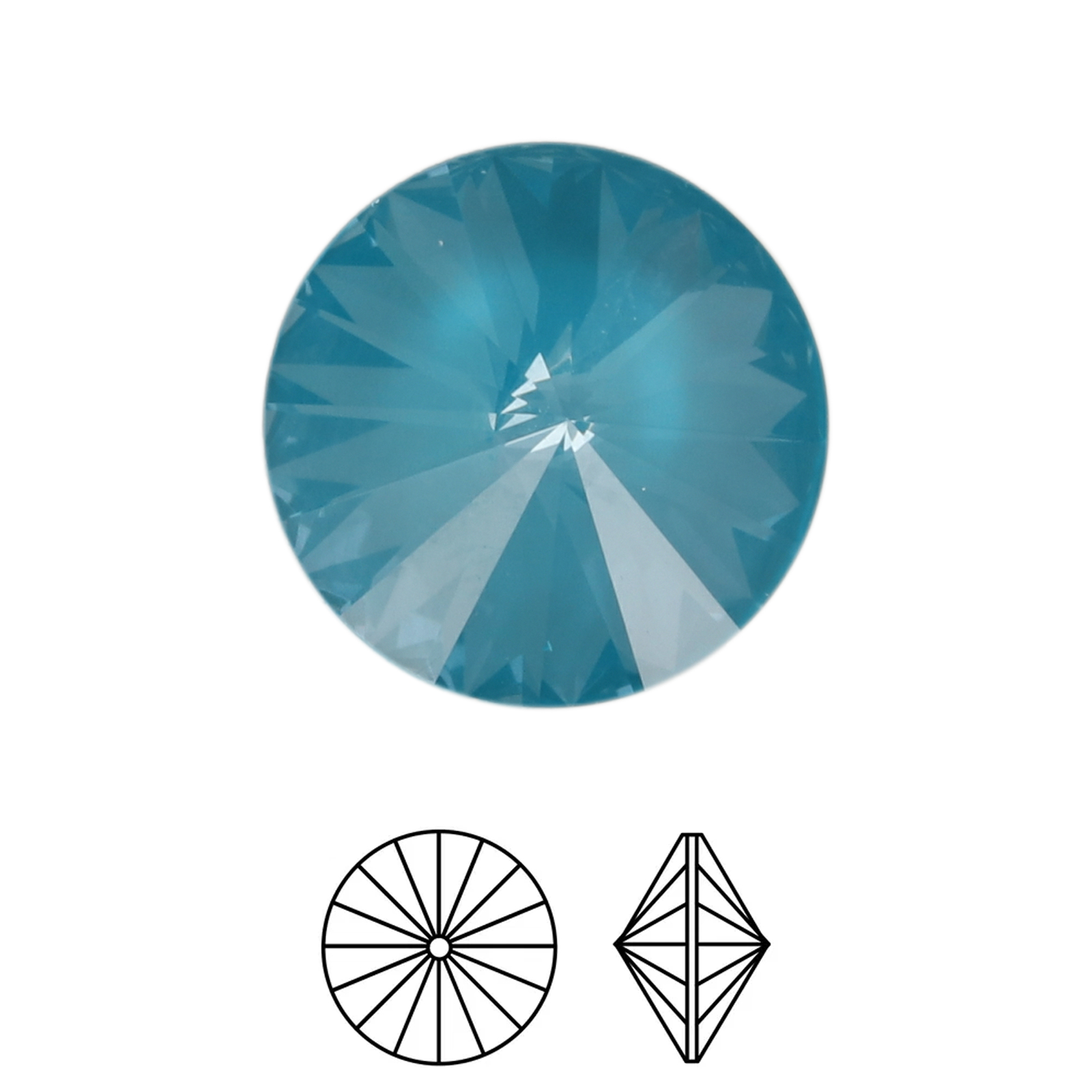 rivoli (1122) crystal teal ignite 12mm | 2pc