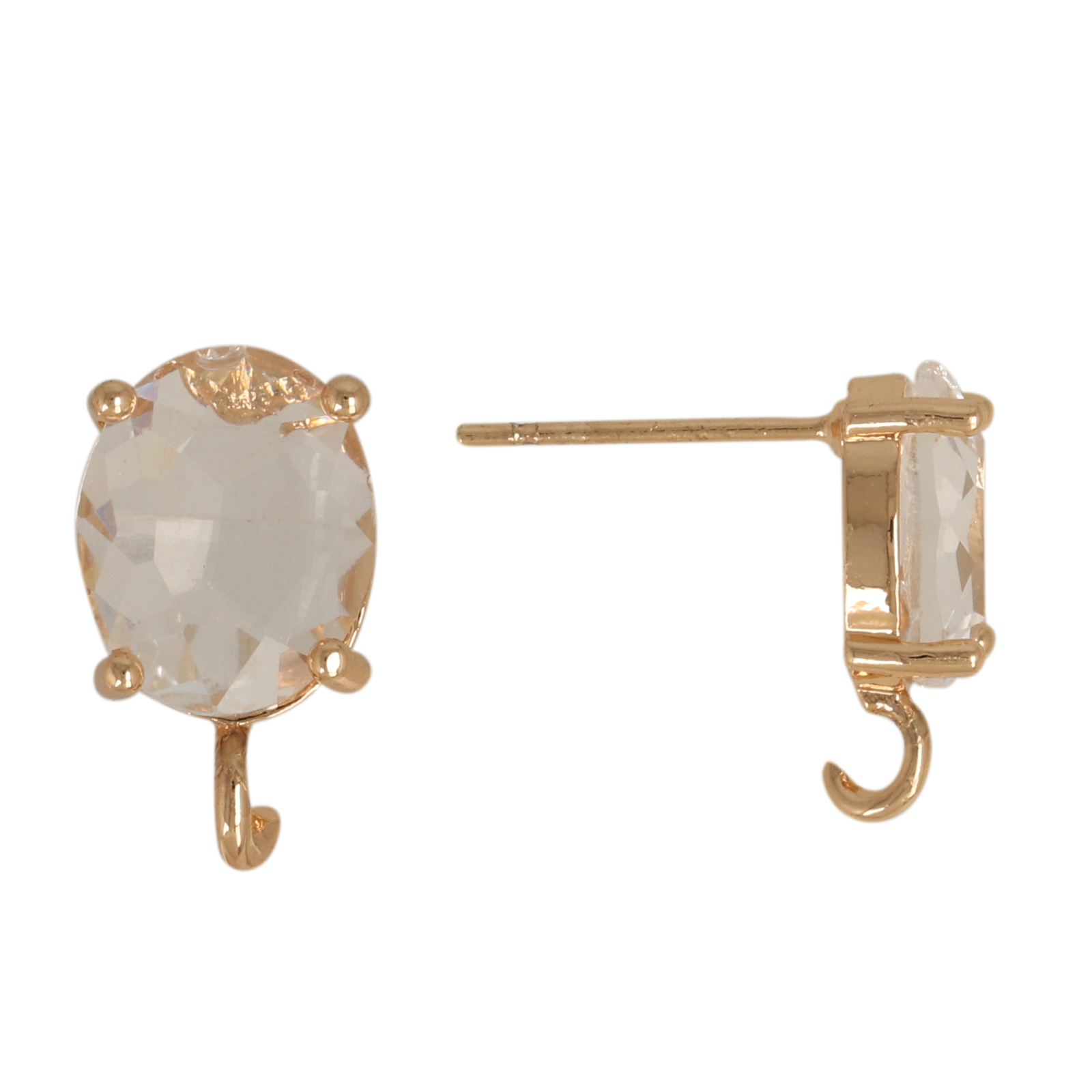 ohrstecker fine crystal vergoldet oval crystal 10x8mm | 2st