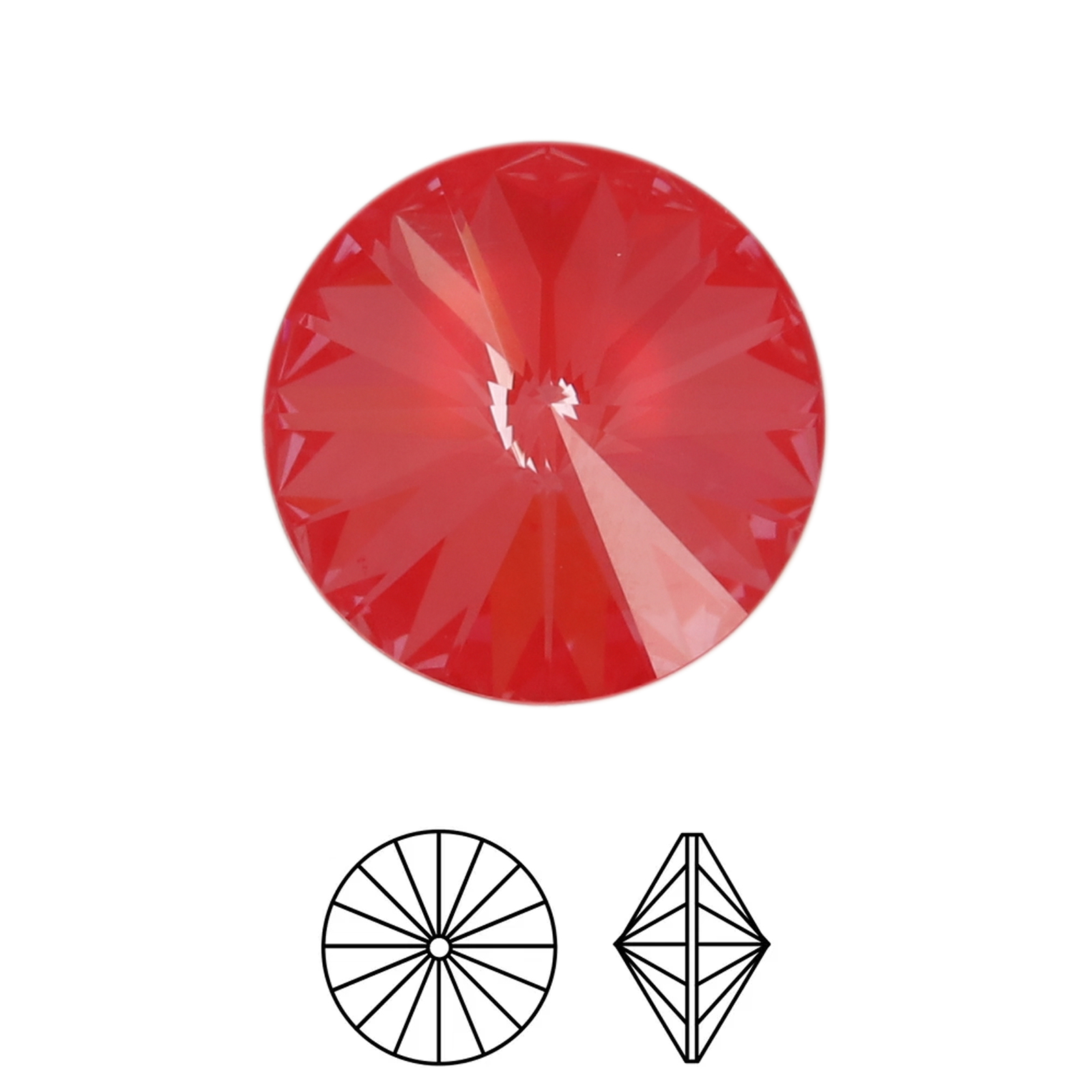 rivoli (1122) crystal poppy red ignite 12mm | 2pc