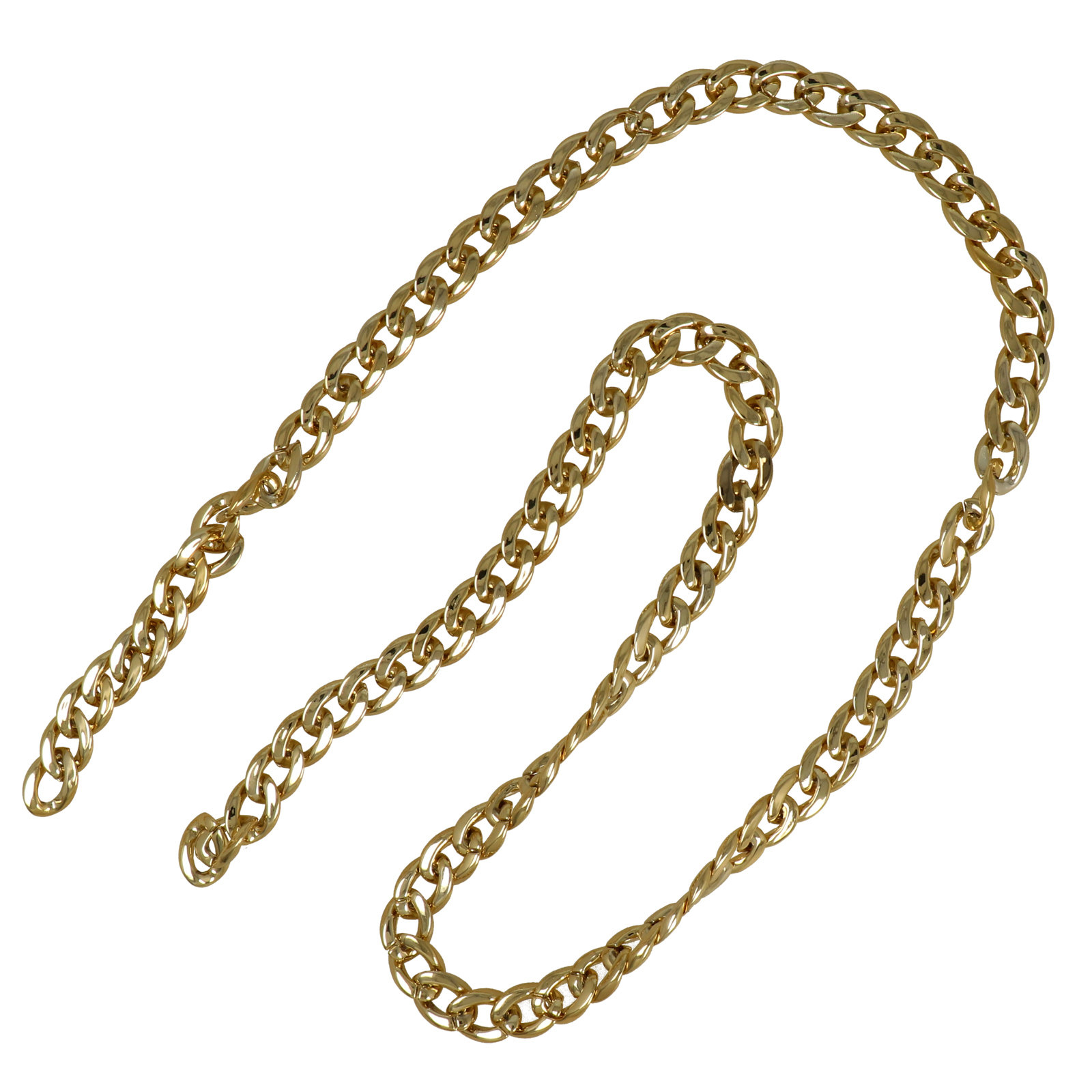 bag chain ccb plastic gold groumette diamond cut link 18x13mm - 1mt | 1pc