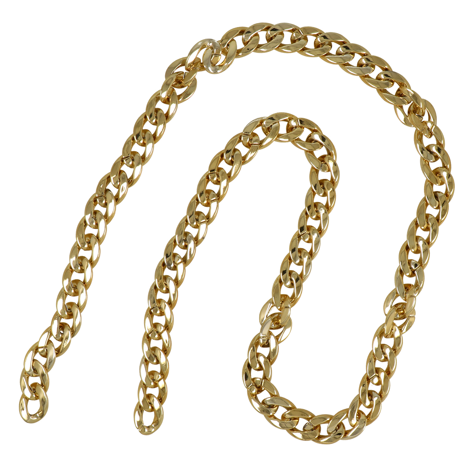 bag chain ccb plastic gold groumette diamond cut link 23x17mm - 1mt | 1pc