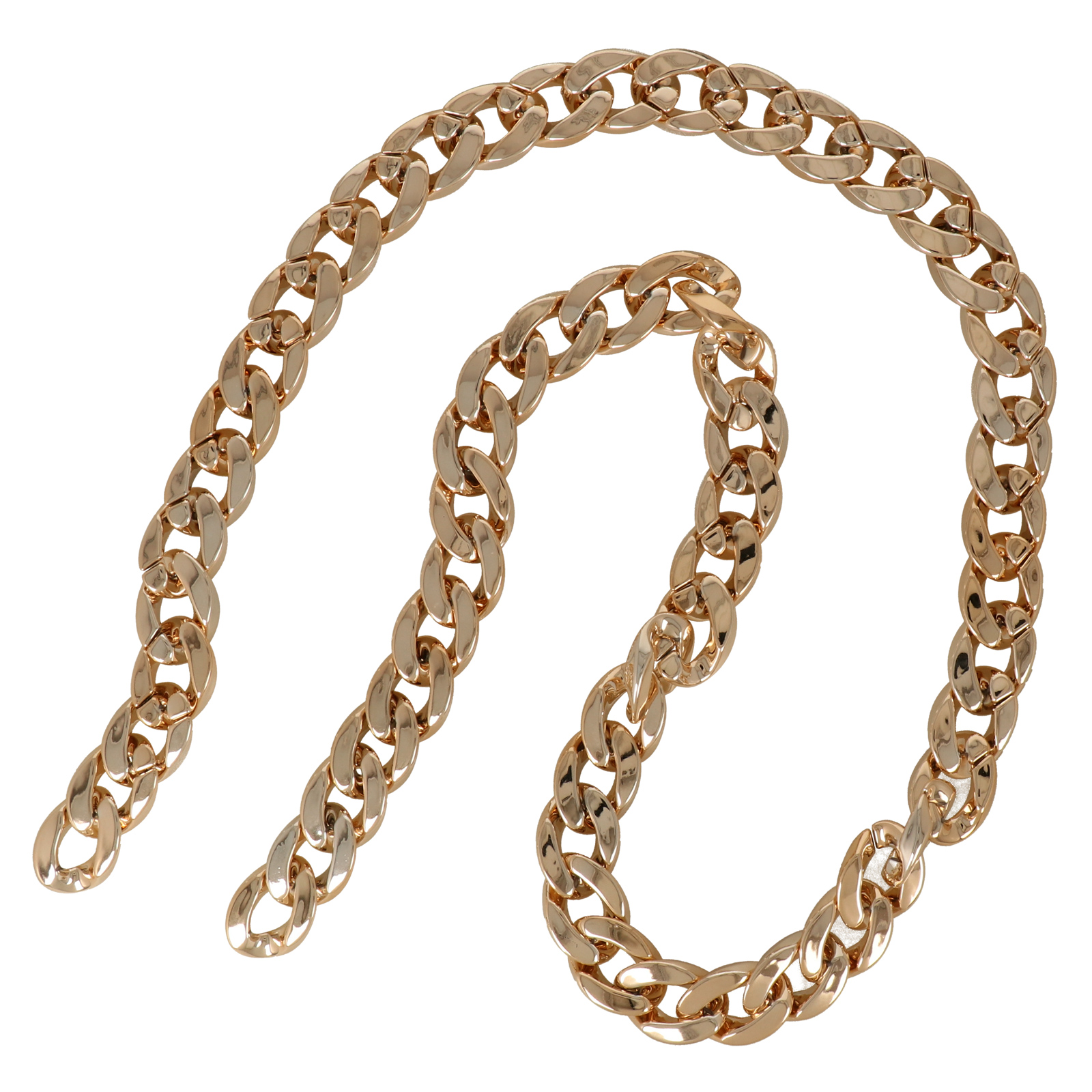 bag chain ccb plastic light gold groumette diamond cut link 28x20mm - 1mt | 1pc