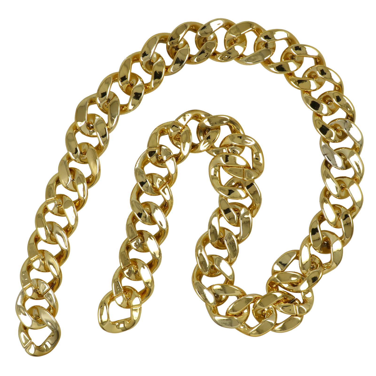 bag chain ccb plastic gold groumette diamond cut link 40x34mm - 1mt | 1pc