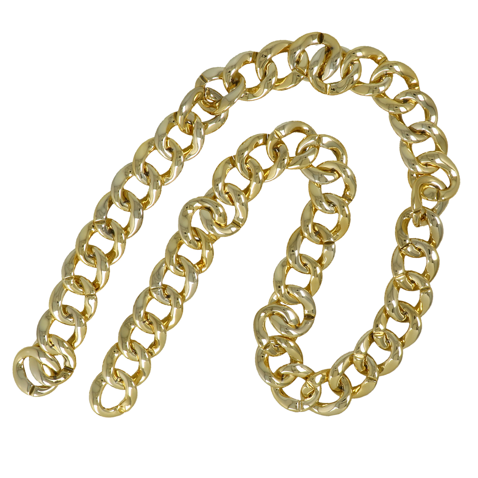 bag chain ccb plastic gold groumette link 33x30mm - 1mt | 1pc