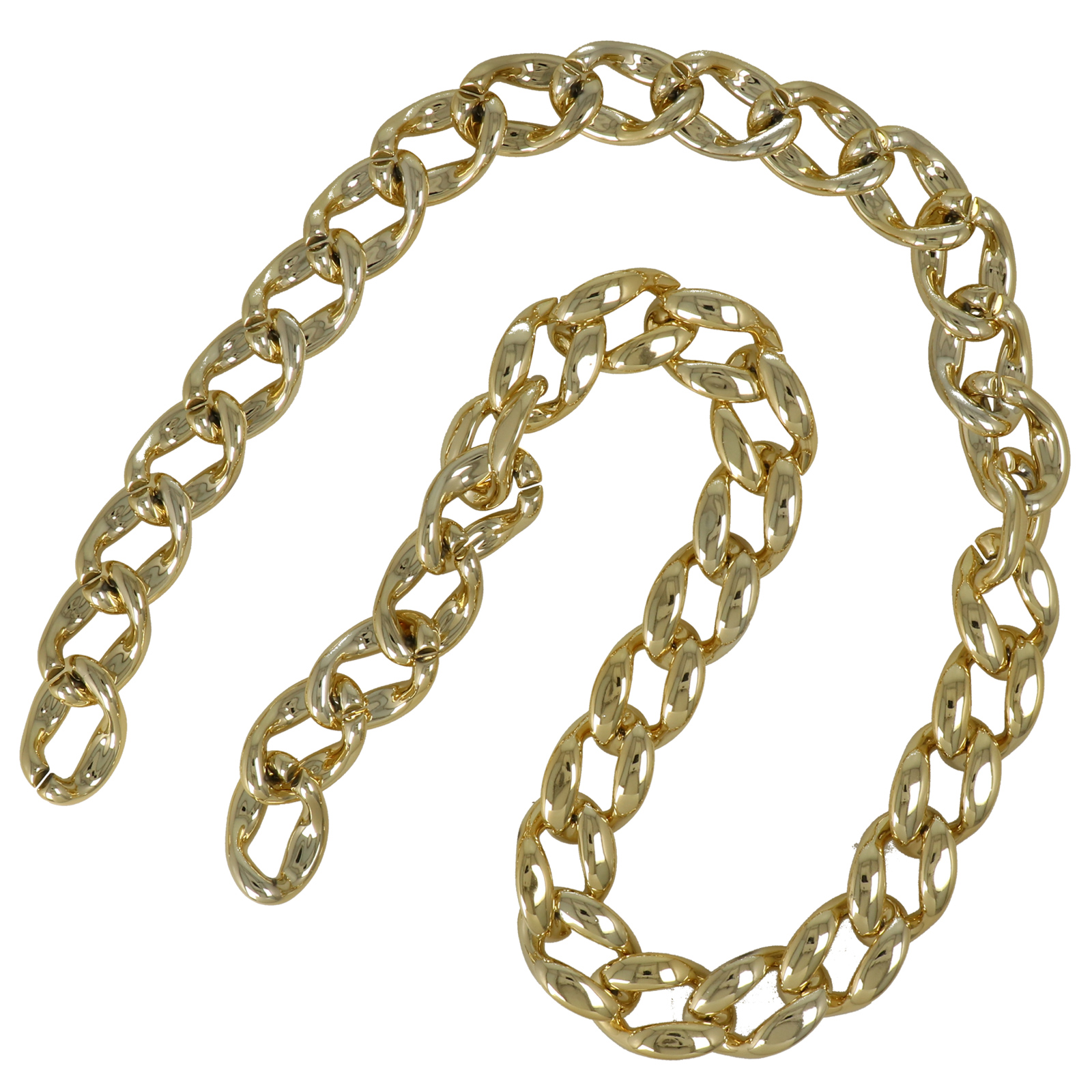 bag chain ccb plastic gold groumette link 36x27mm - 1mt | 1pc