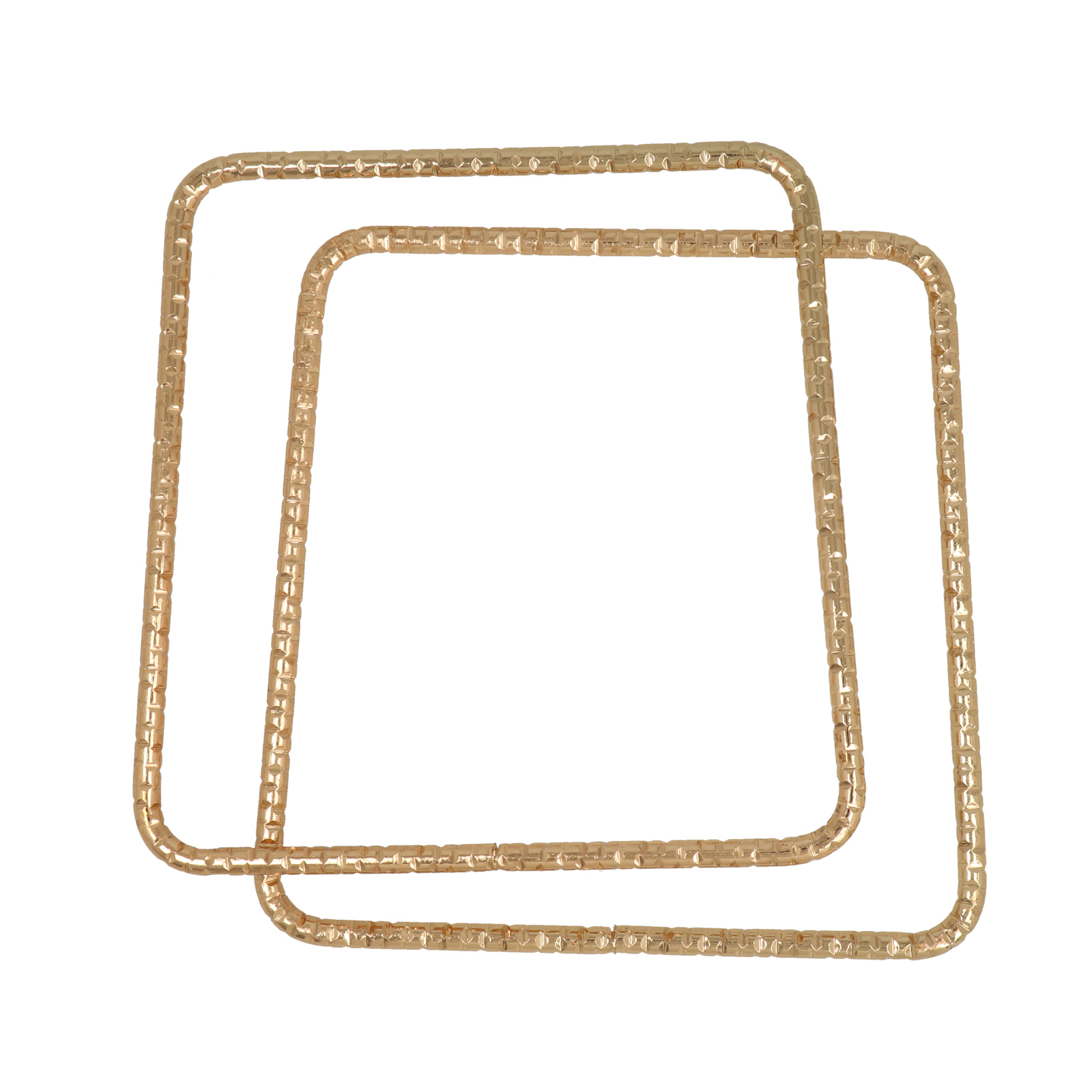 gold trapeze shape bag handle 12,8x12,8x0,5cm | 2pc