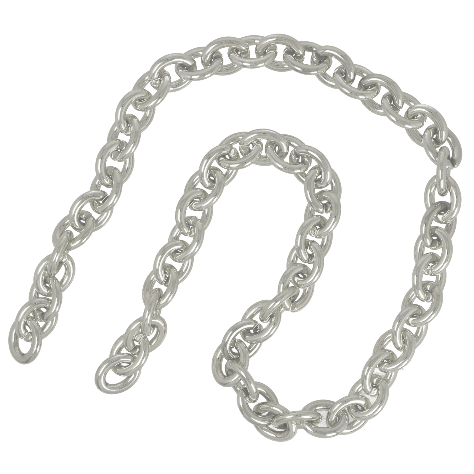 bag chain ccb plastic silver oval link 28x22mm - 1mt | 1pc