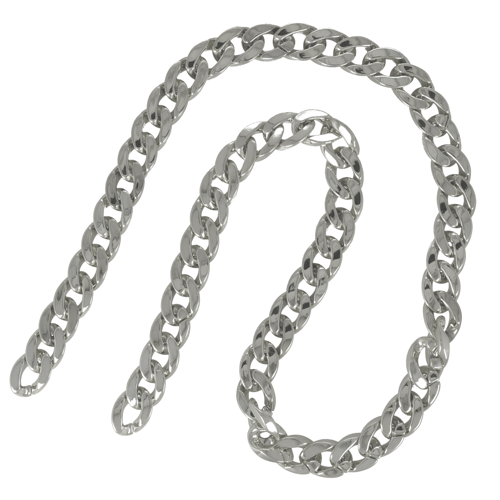 taschenkette ccb acryl silver groumette diamond cut link 28x20mm - 1mt | 1st