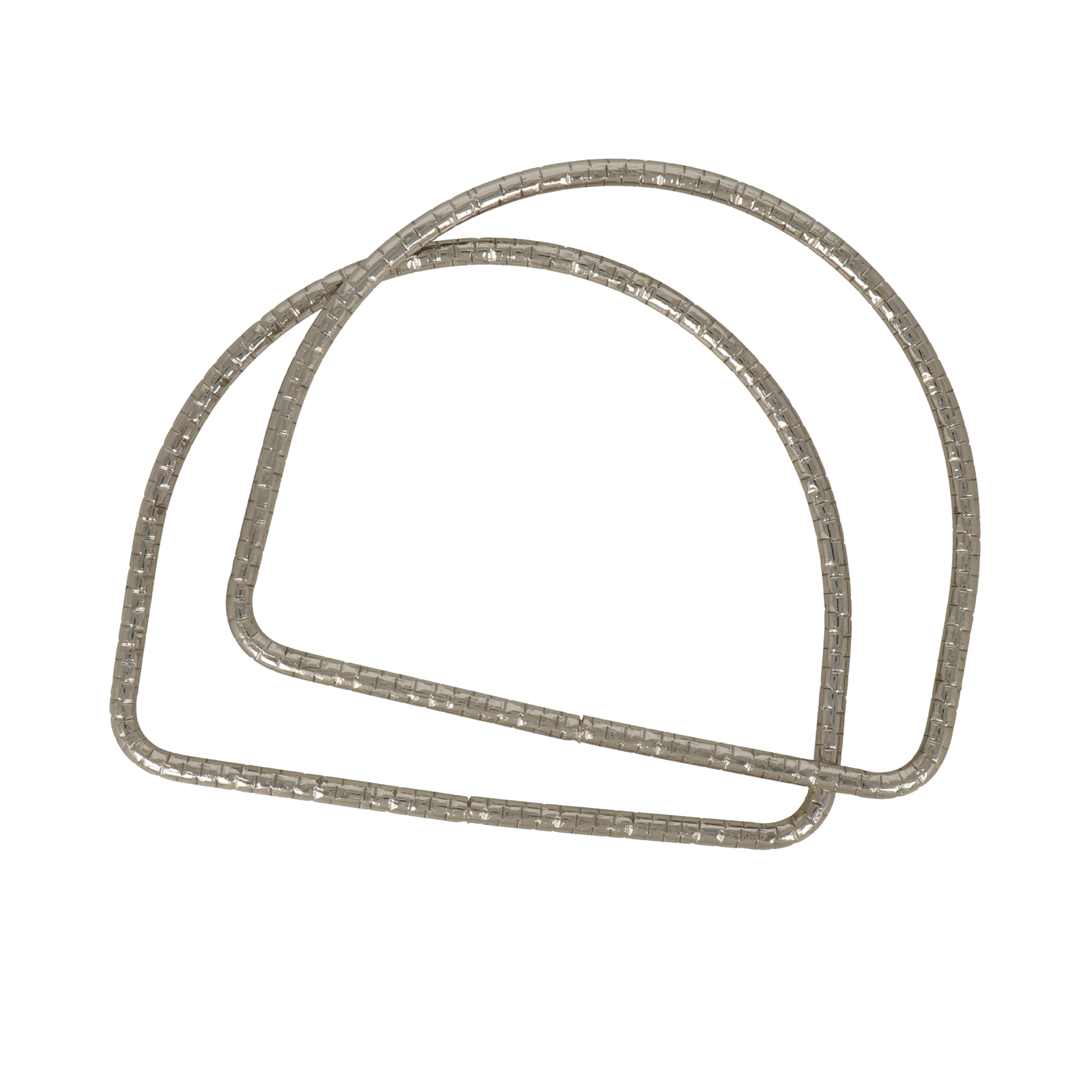 silver metal d shape bag handle 13,5x10,5x0,5cm | 2pc