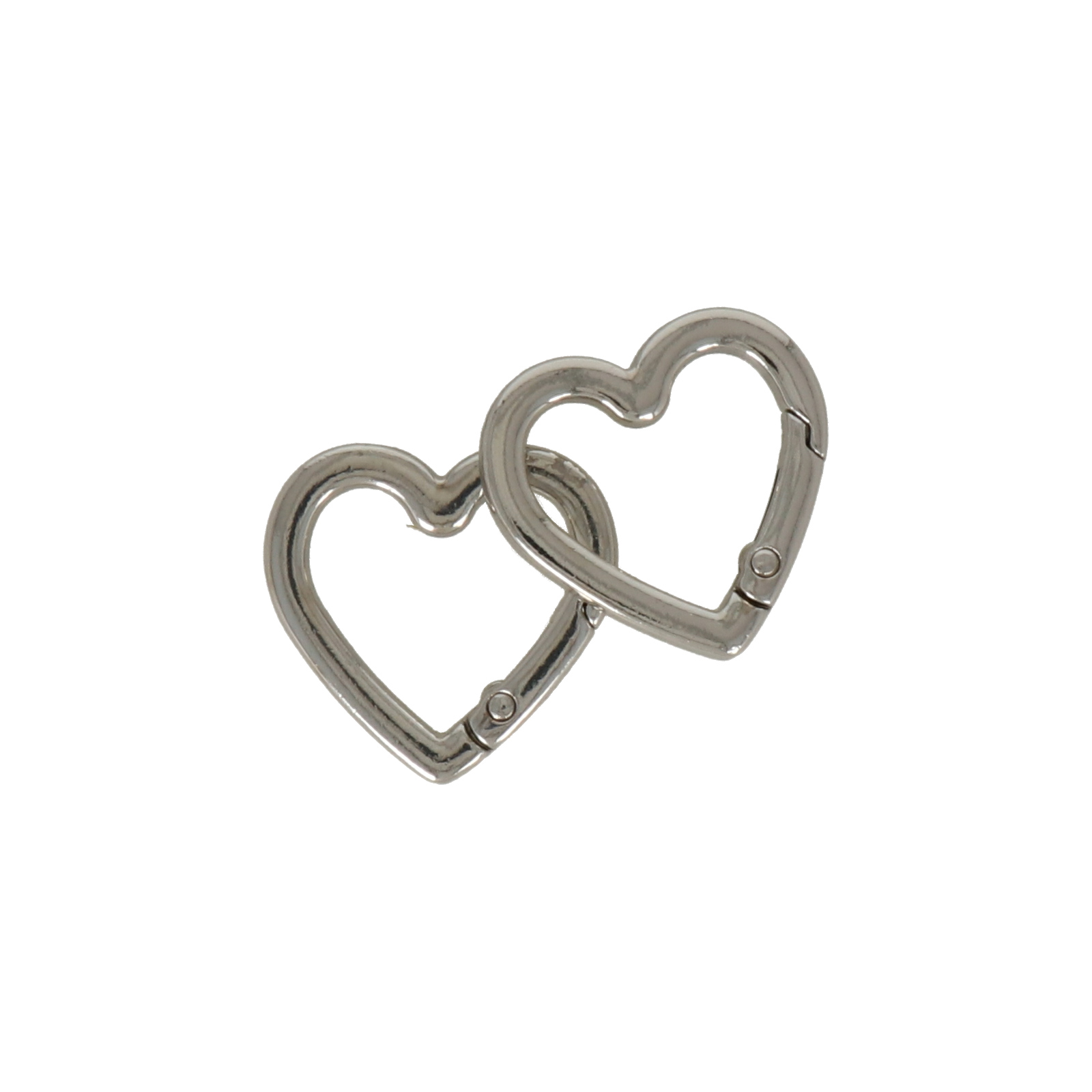 diy bag silver carabiner heart 30mm | 4pc