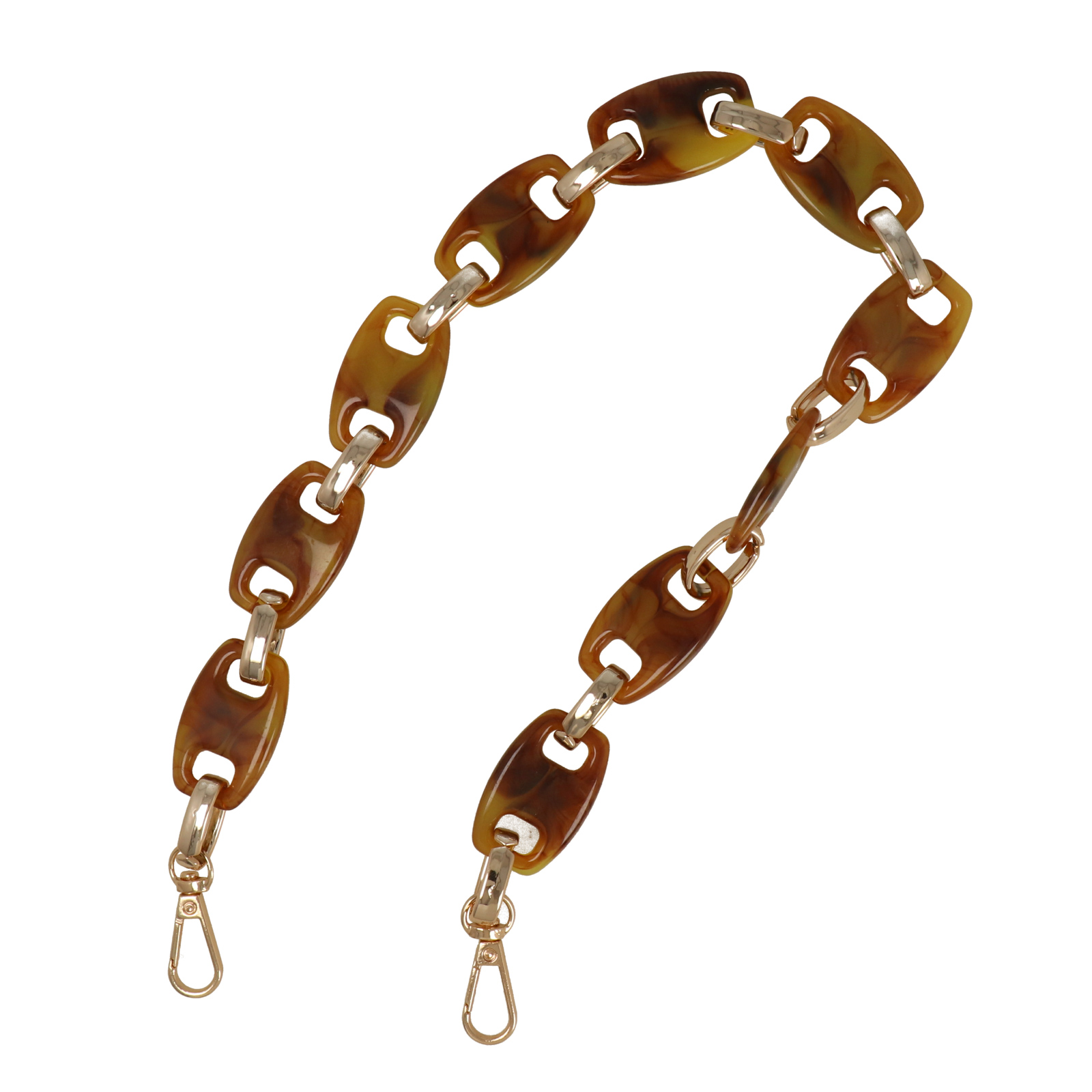 bag chain acrylic honey/gold rectangle link 40x25mm - 60cm | 1pc