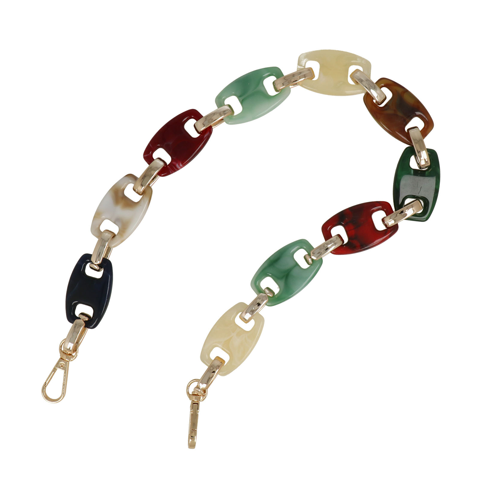 bag chain acrylic cocktail/gold rectangle link 40x25mm - 60cm | 1pc
