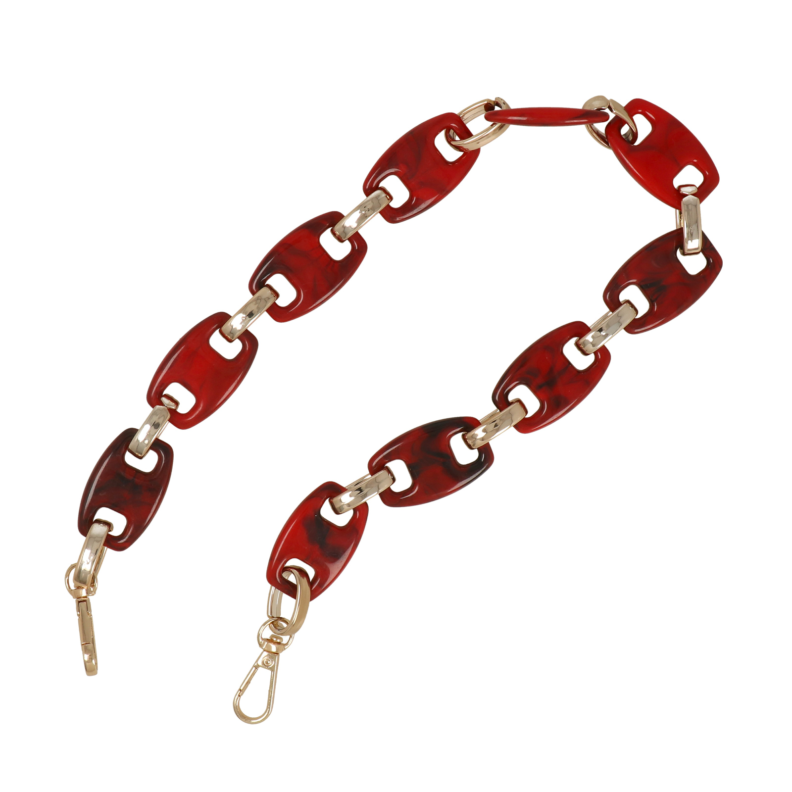 bag chain acrylic passion/gold rectangle link 40x25mm - 60cm | 1pc